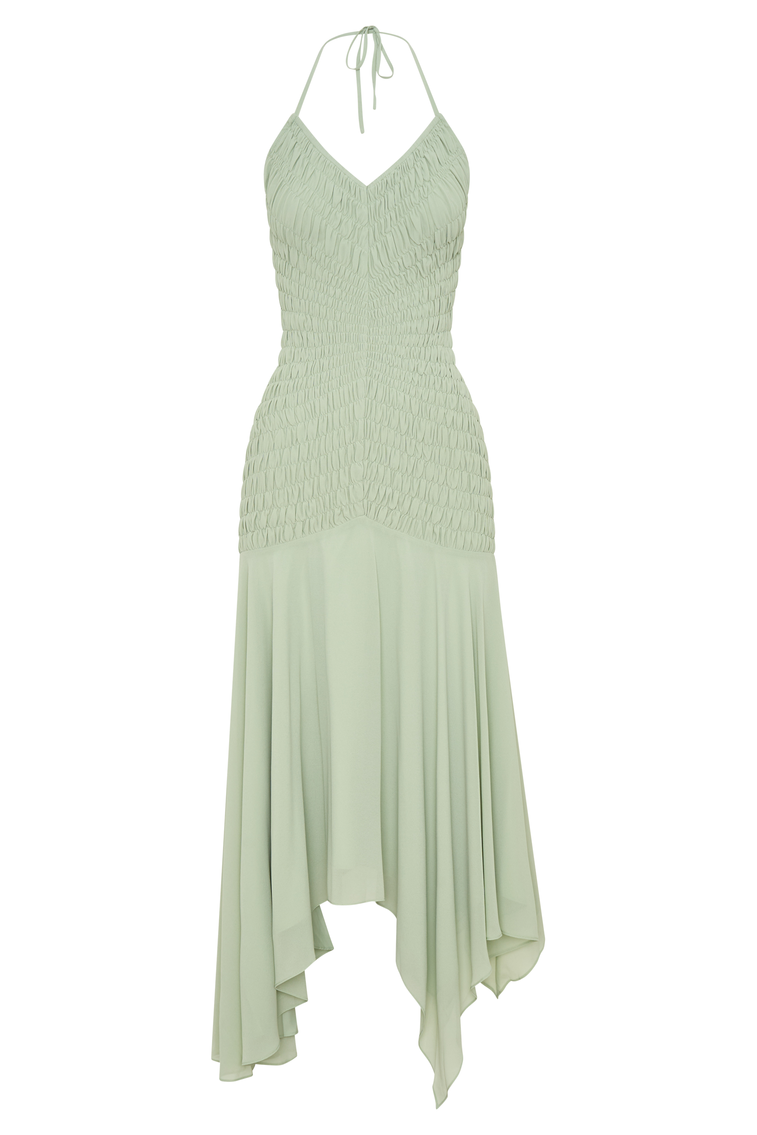 Evelyn Shirred Chiffon Maxi Dress - Sage #11