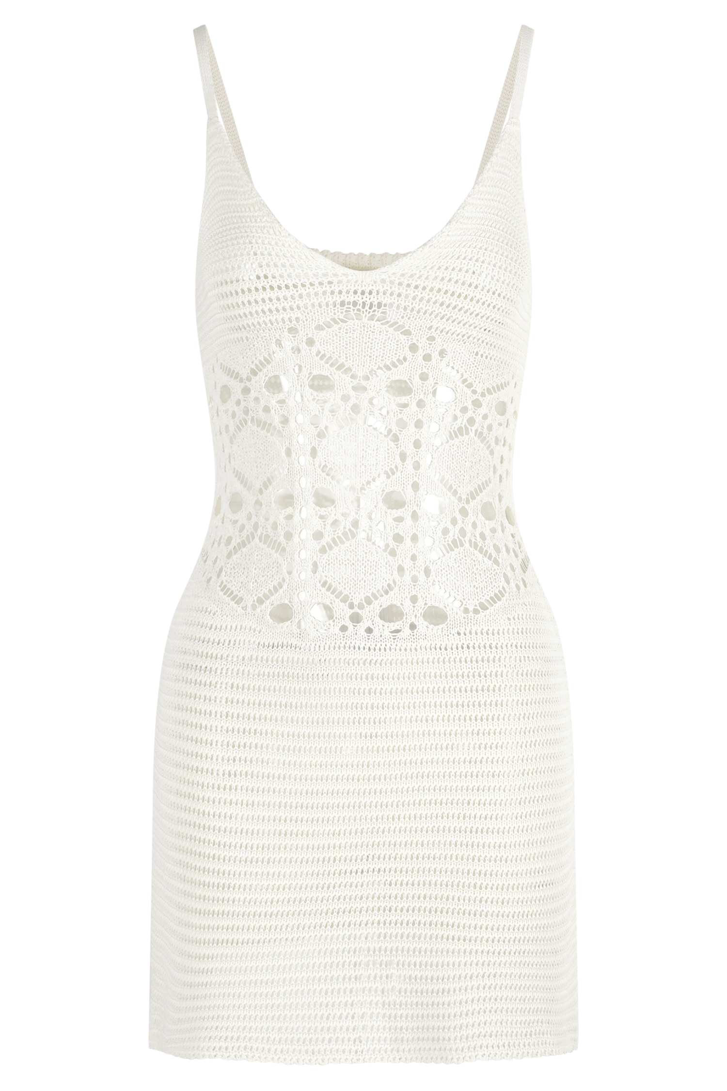 Everette Crochet Knit Mini Dress - Ivory #9