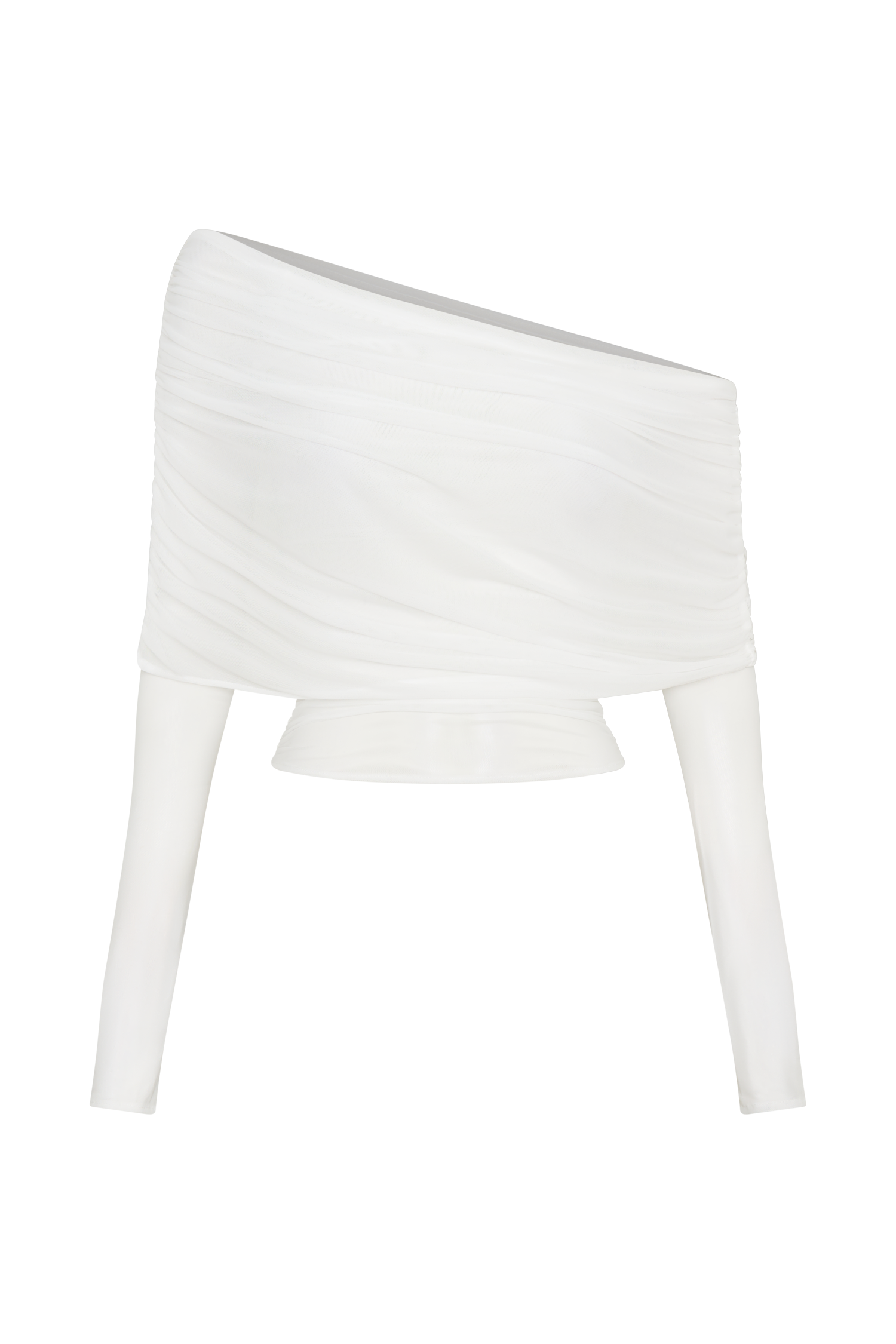 Everly Sheer Mesh Off Shoulder Top - Ivory #11