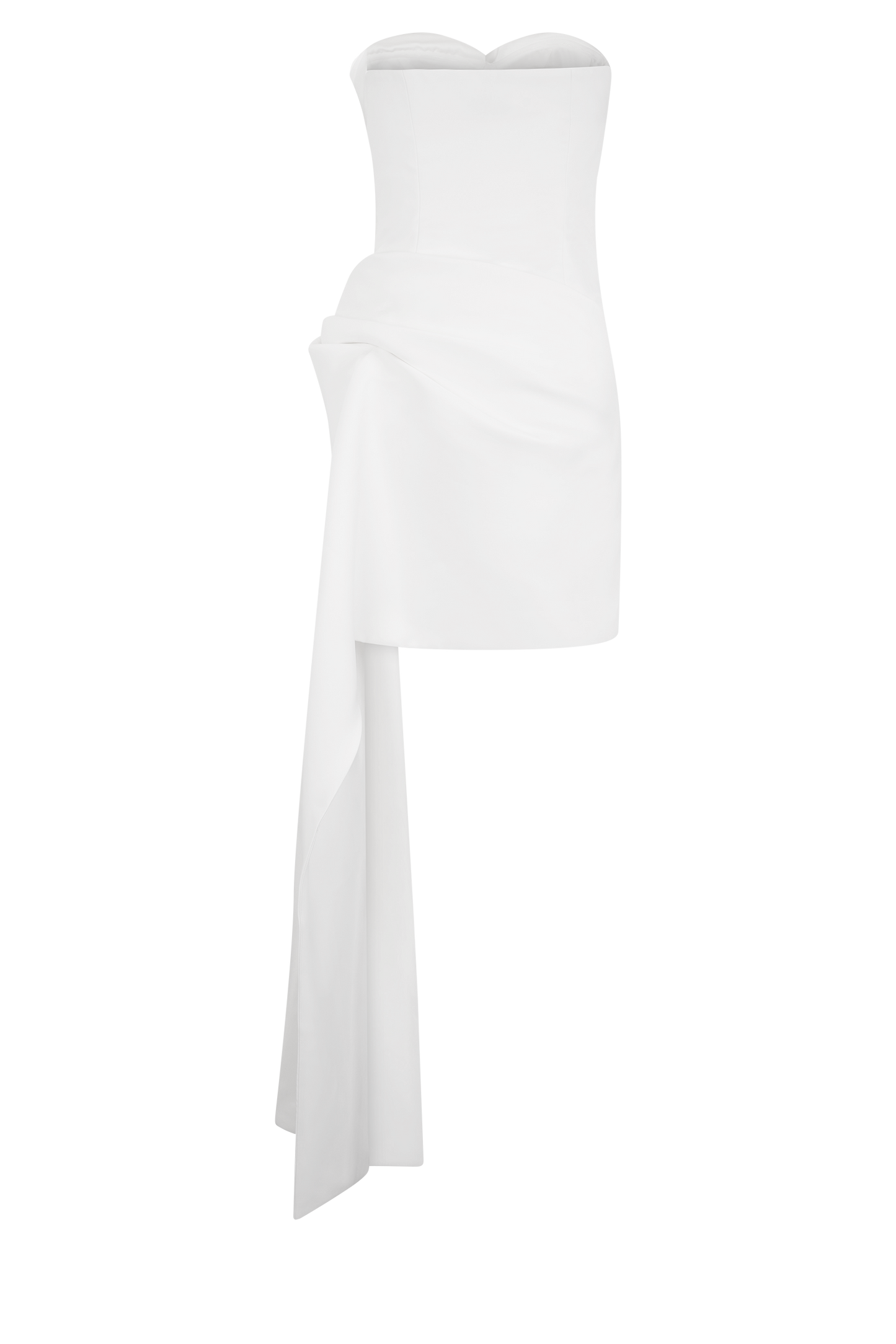 Evianna Strapless Gathered Mini Dress - White