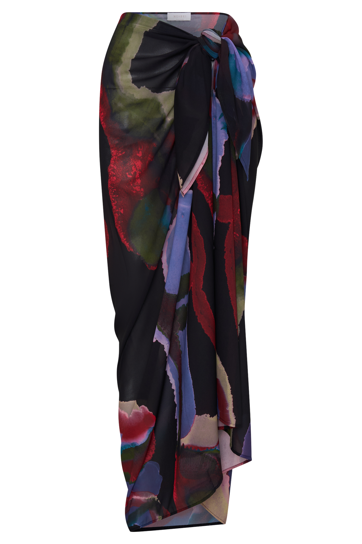 Evie Chiffon Sarong - Multi Fluid Reverie Print #7