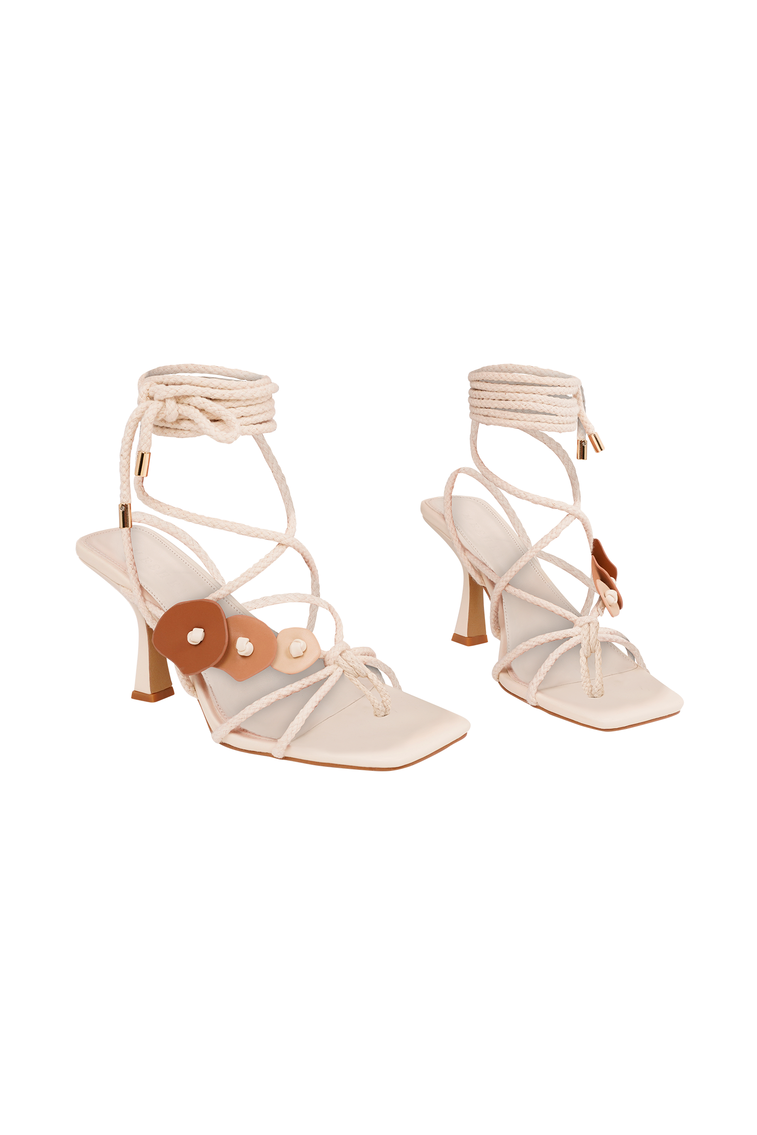 Ezekiel Strappy Sandal Heel - Ivory #5