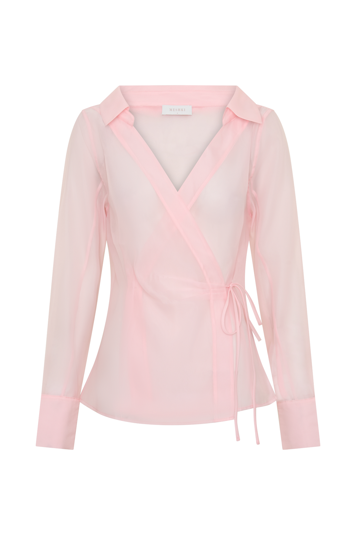 Frankie Organza Cross Over Shirt - Pale Pink