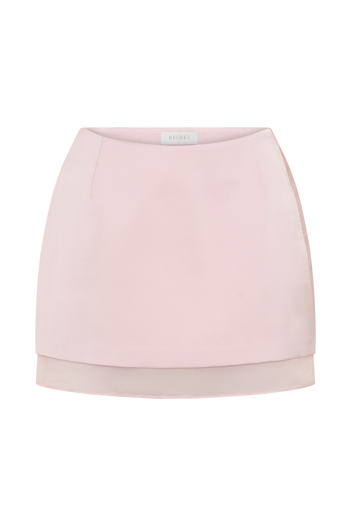 Frankie Satin Mini Skirt - Pale Pink #8