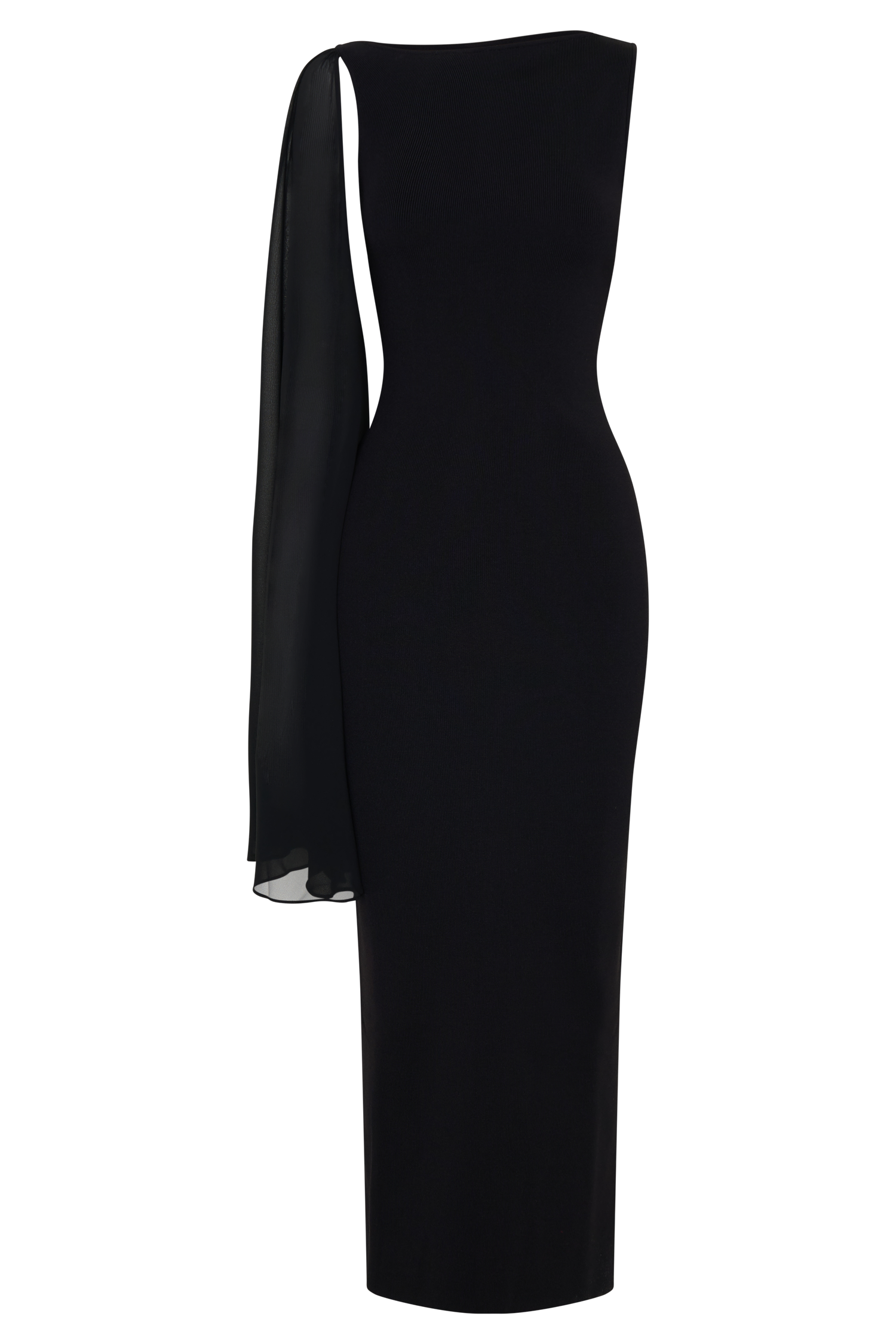 Farid Bandage Midi Dress With Chiffon - Black #8