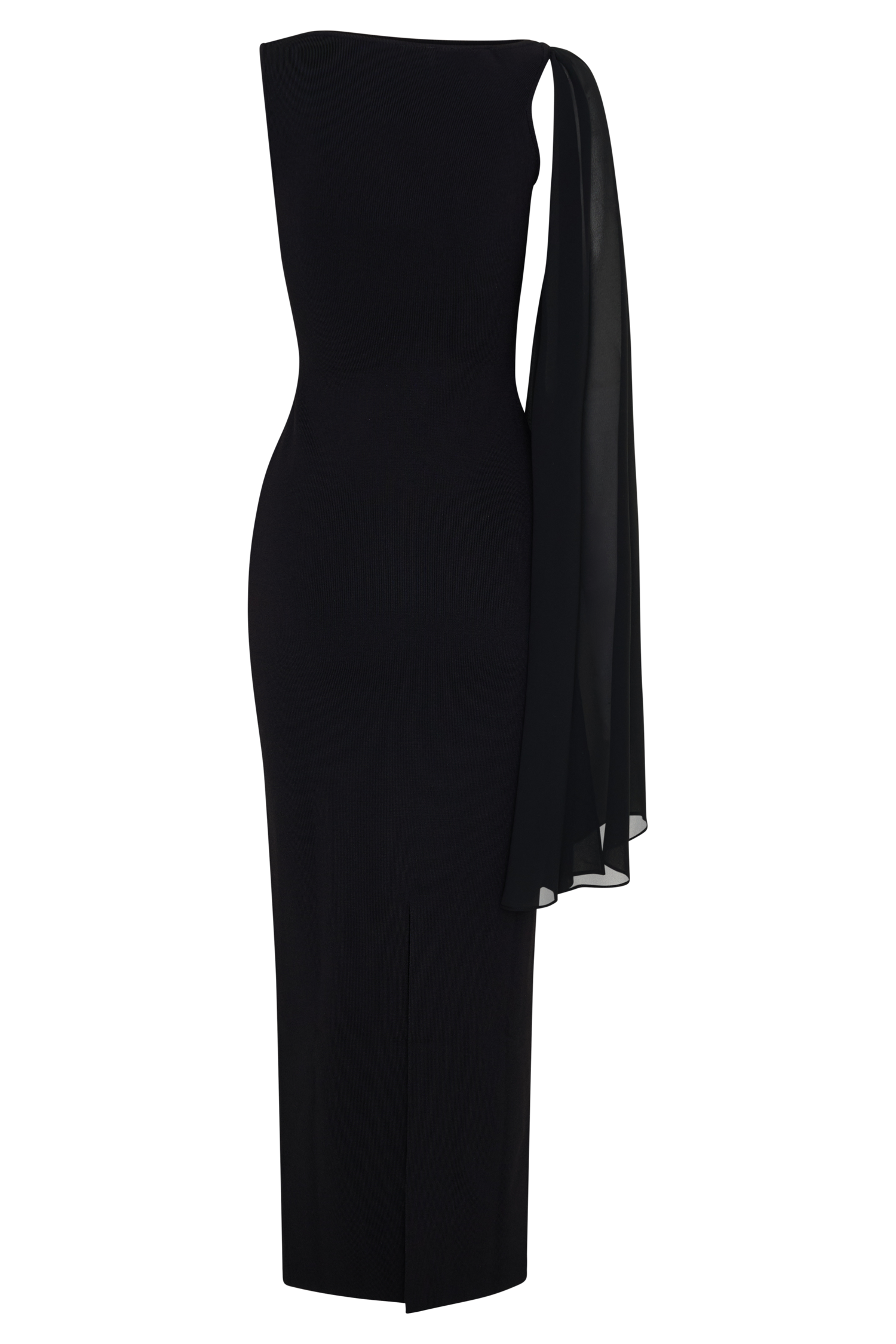 Farid Bandage Midi Dress With Chiffon - Black #7