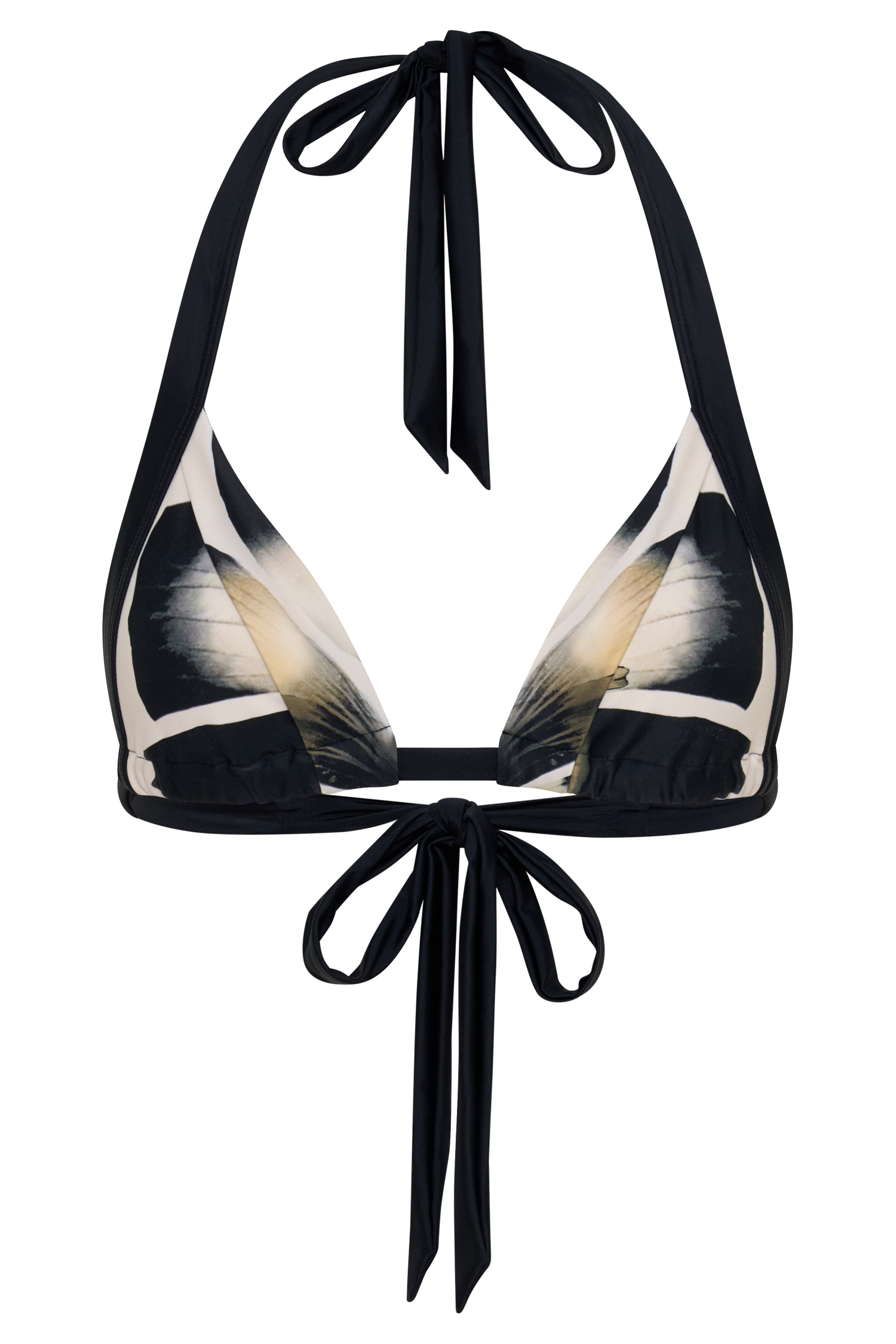 Fern Triangle Bikini Top - Ivory Oversized Floral Print #10