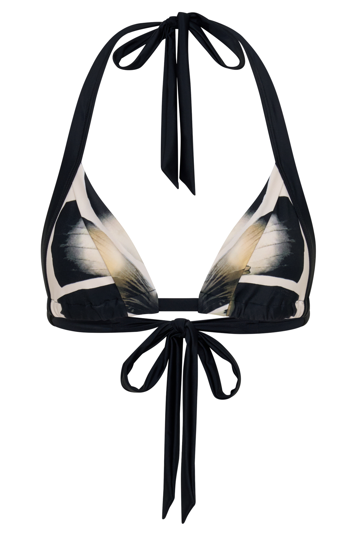 Fern Triangle Bikini Top - Ivory Oversized Floral Print #10