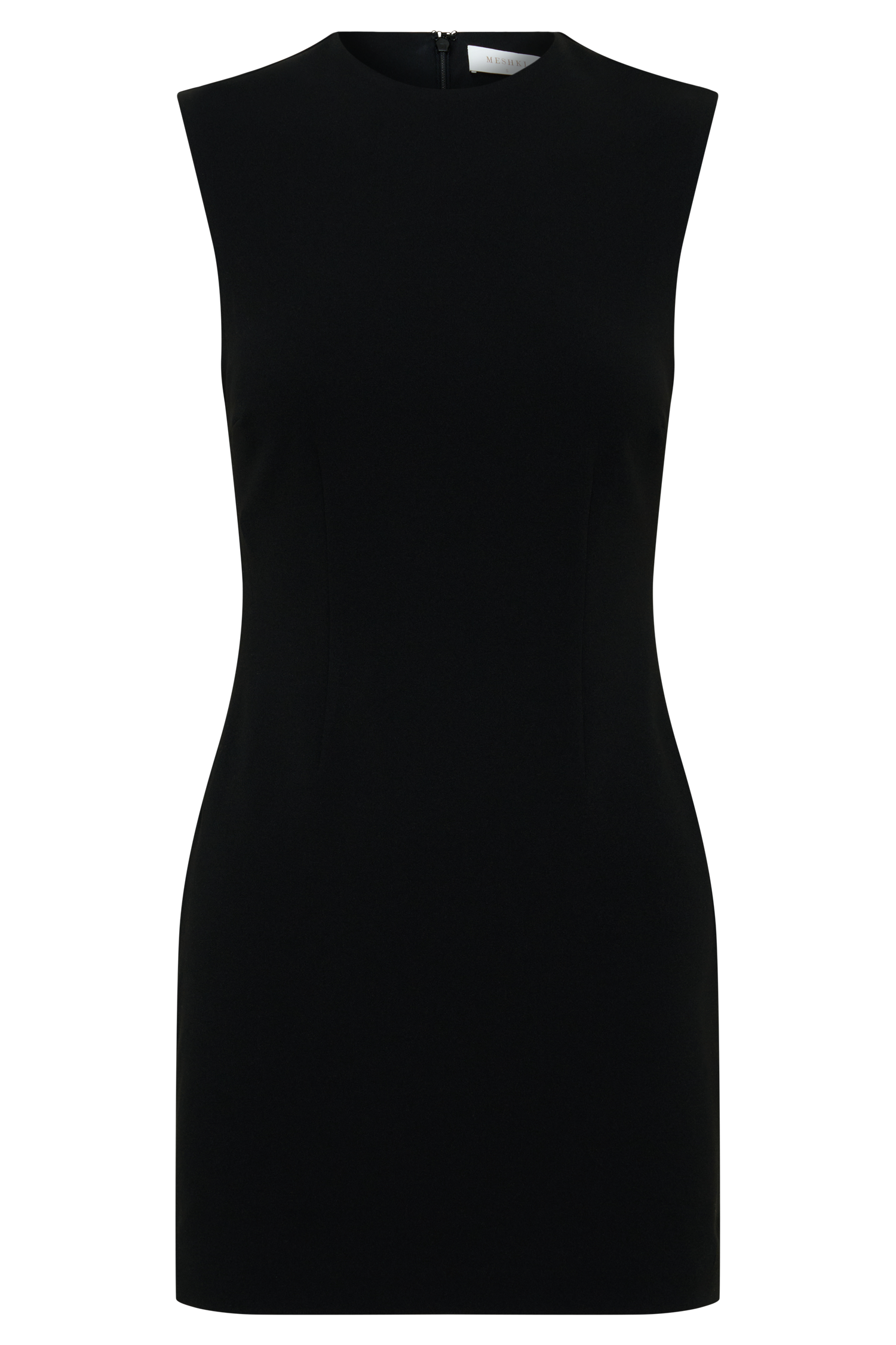 Fion Sleeveless Stretch Crepe Mini Dress - Black #7