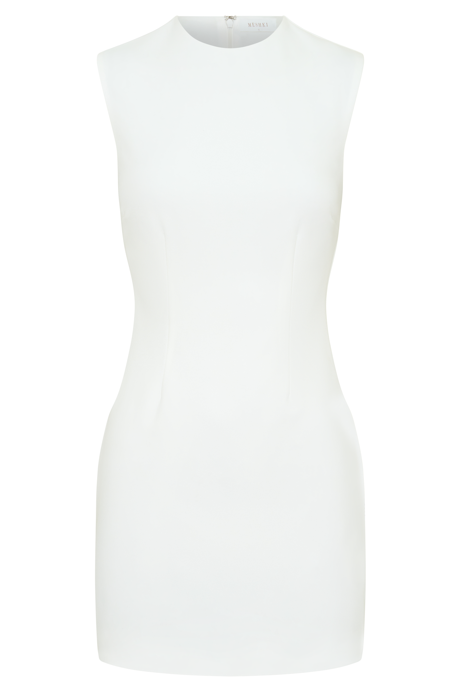 Fion Sleeveless Stretch Crepe Mini Dress - White #7