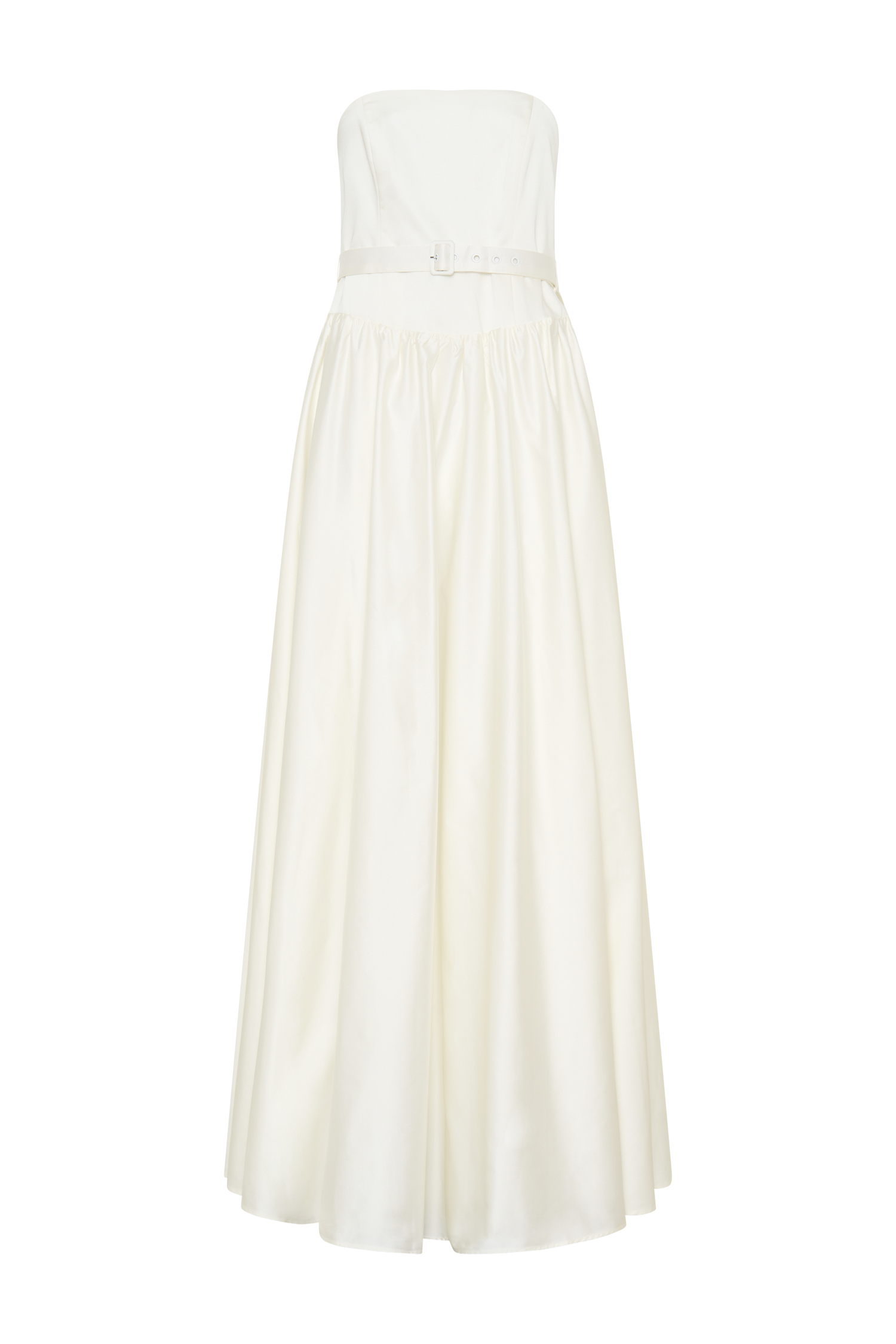 Florence Strapless Belted Maxi Dress - White #7