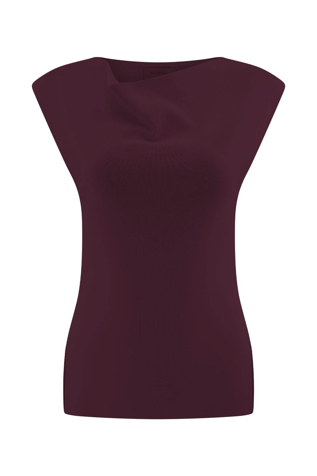 Francisca Cowl Neck Knit Top - Merlot