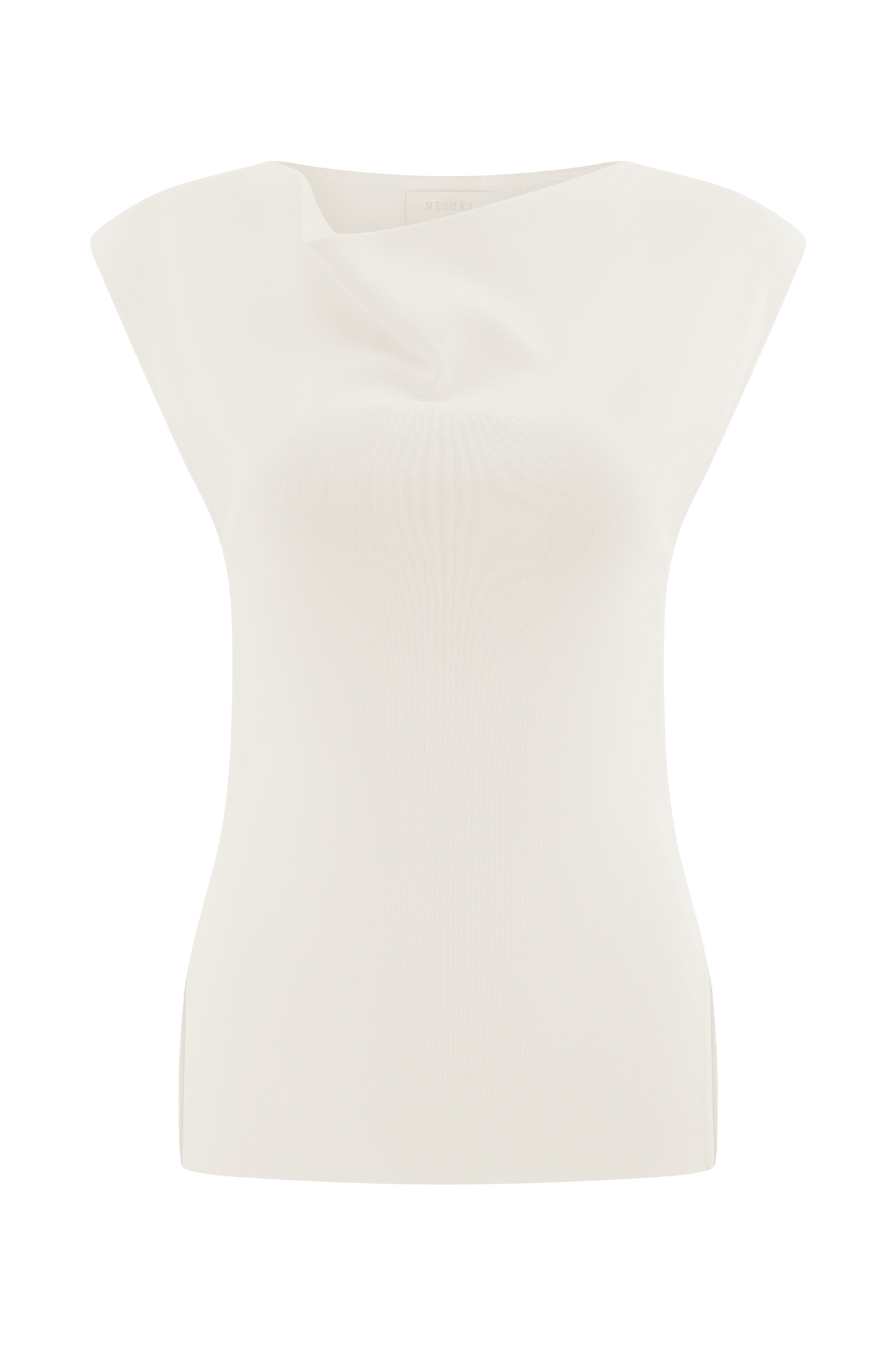 Francisca Cowl Neck Knit Top - White