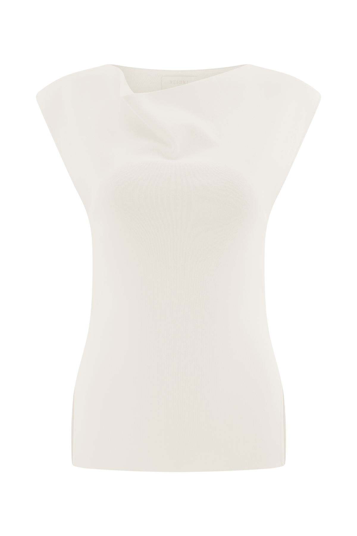 Francisca Cowl Neck Knit Top - White #9