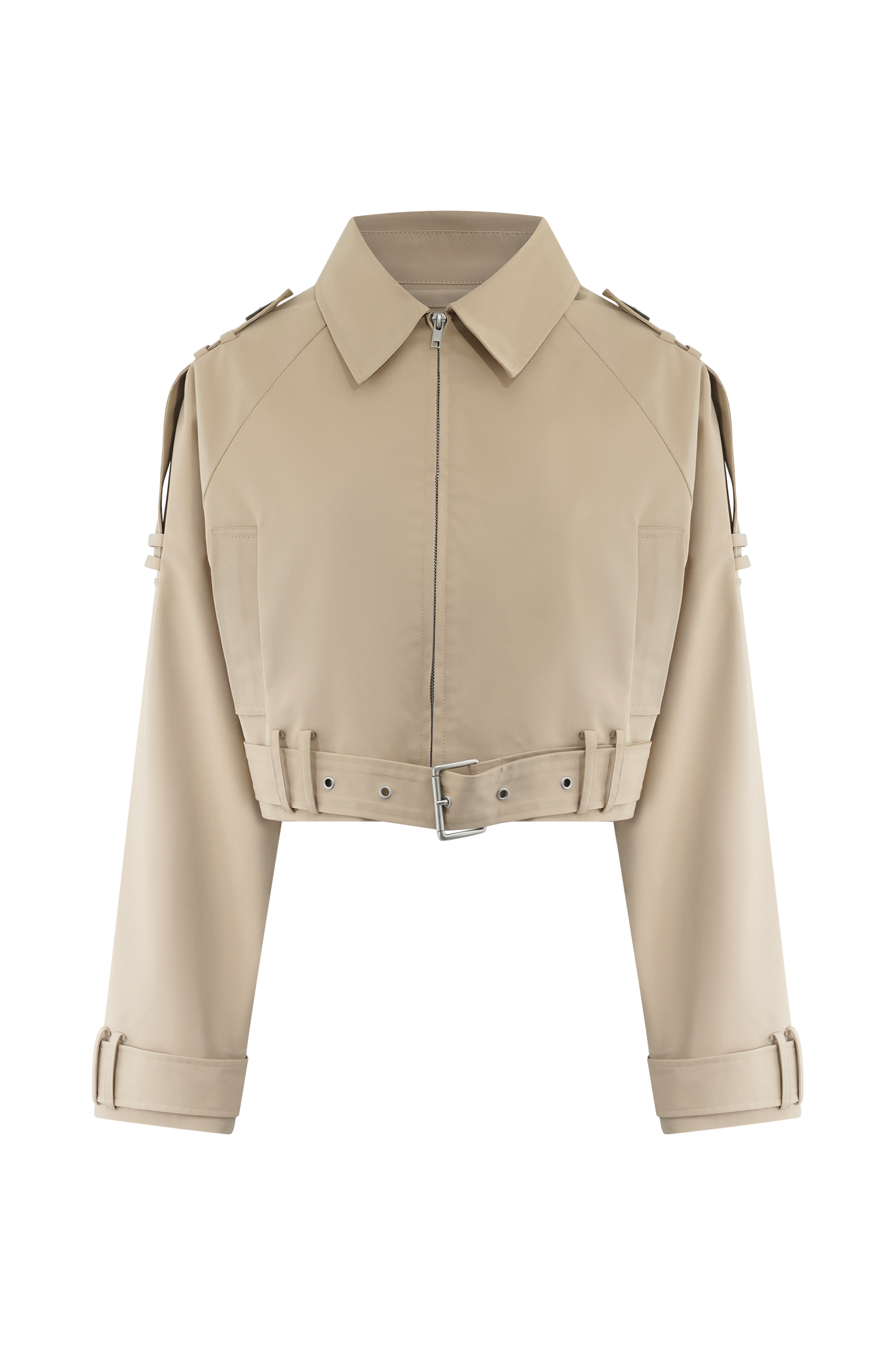 Frank Cropped Collared Jacket - Camel | MESHKI UK