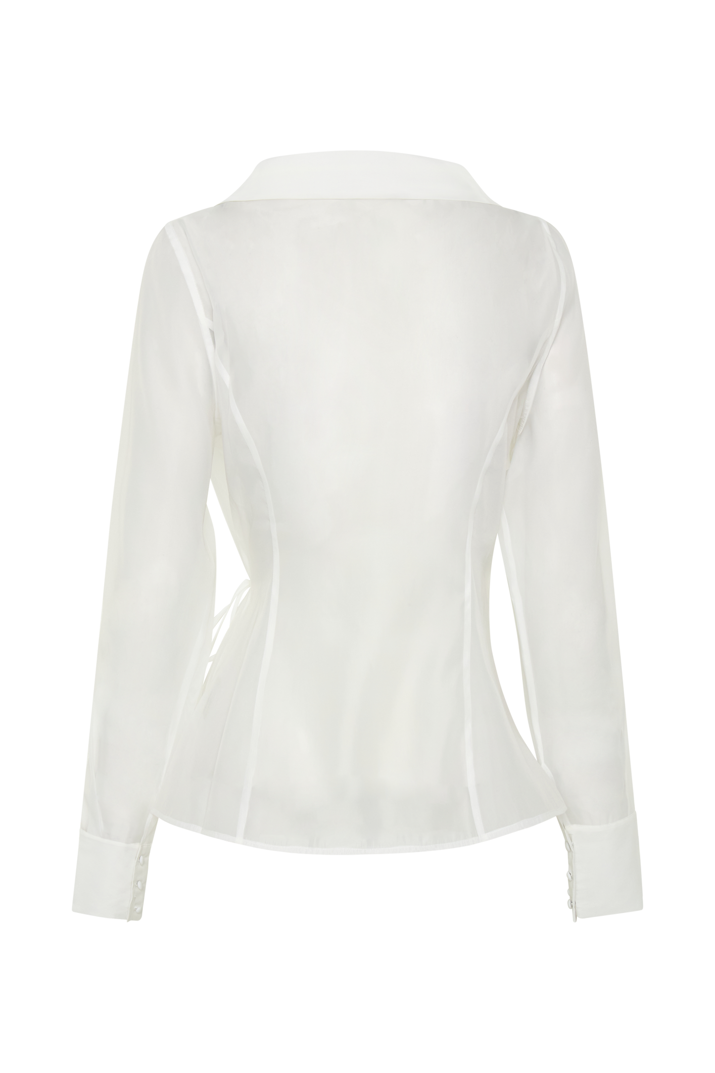 Frankie Organza Cross Over Shirt - White