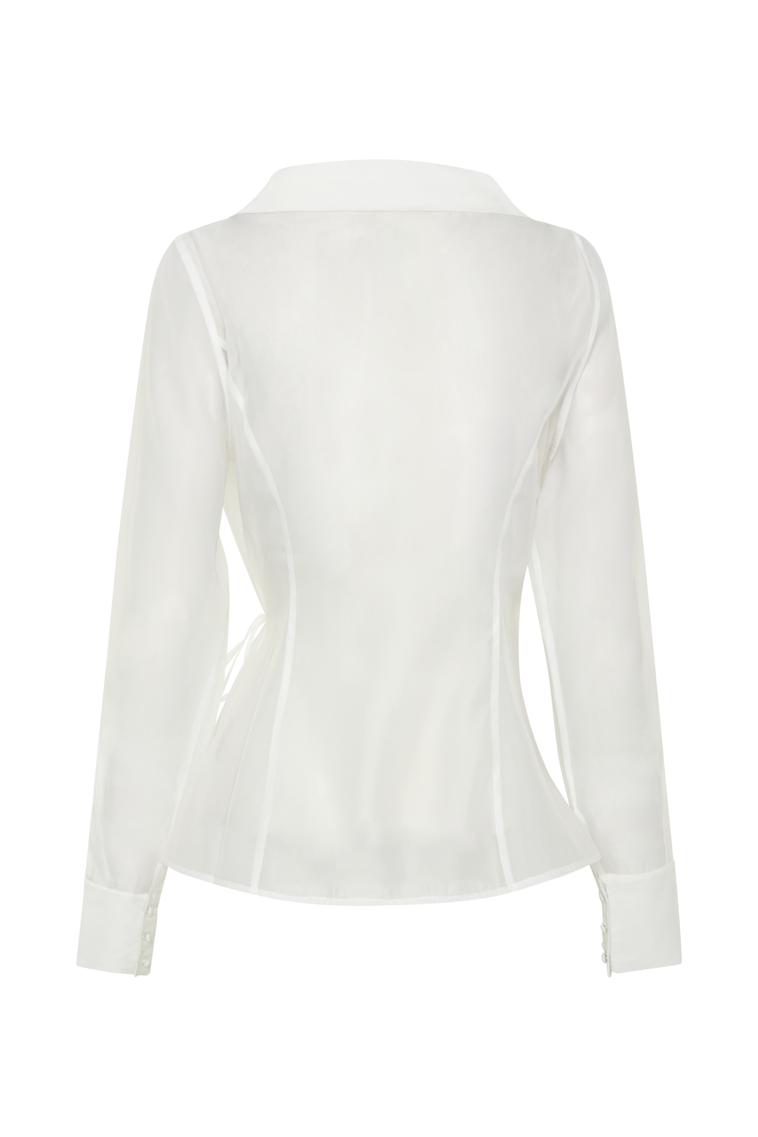 Frankie Organza Cross Over Shirt - White #9