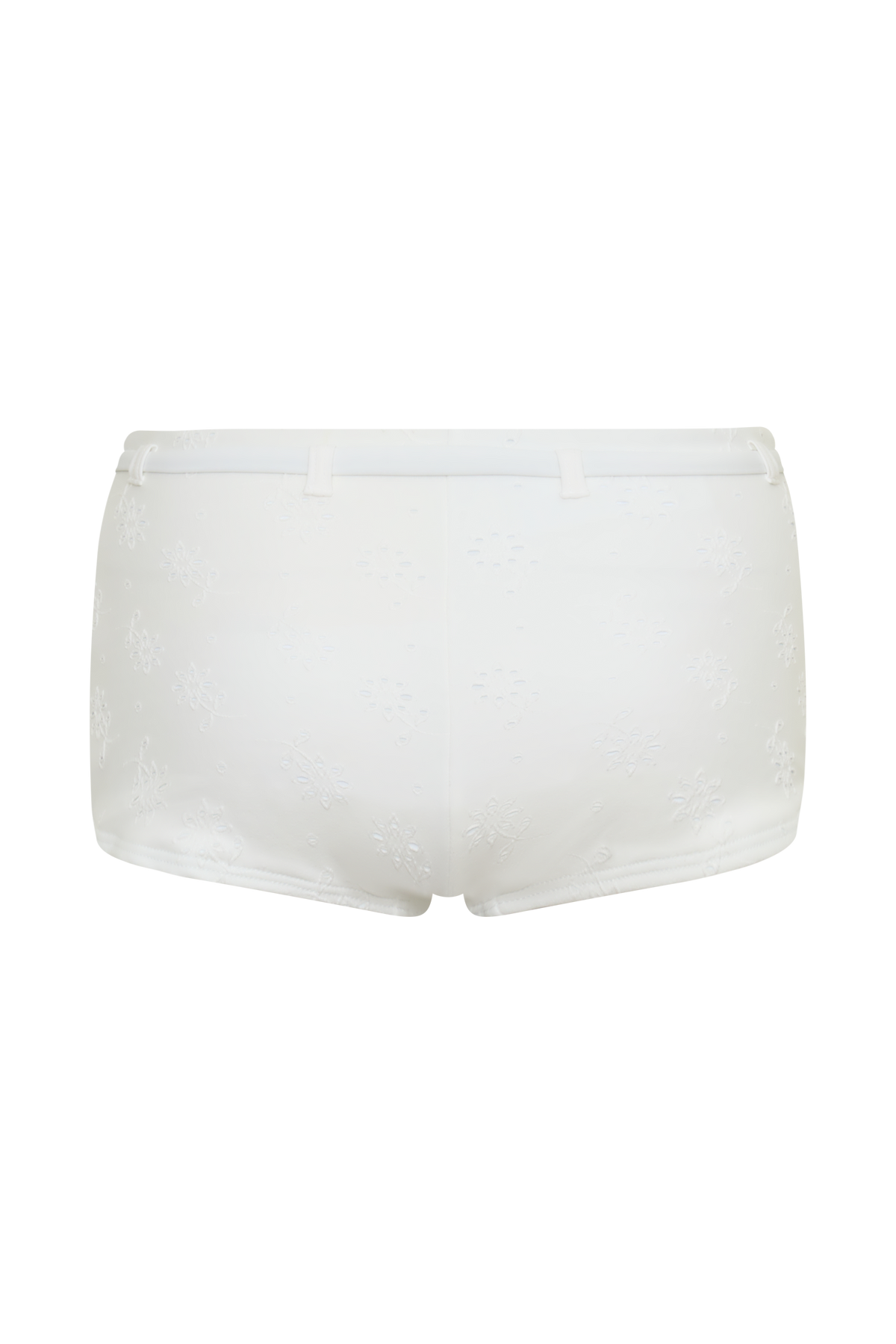 Frost Mini Bikini Shorts - White Textured Fabric