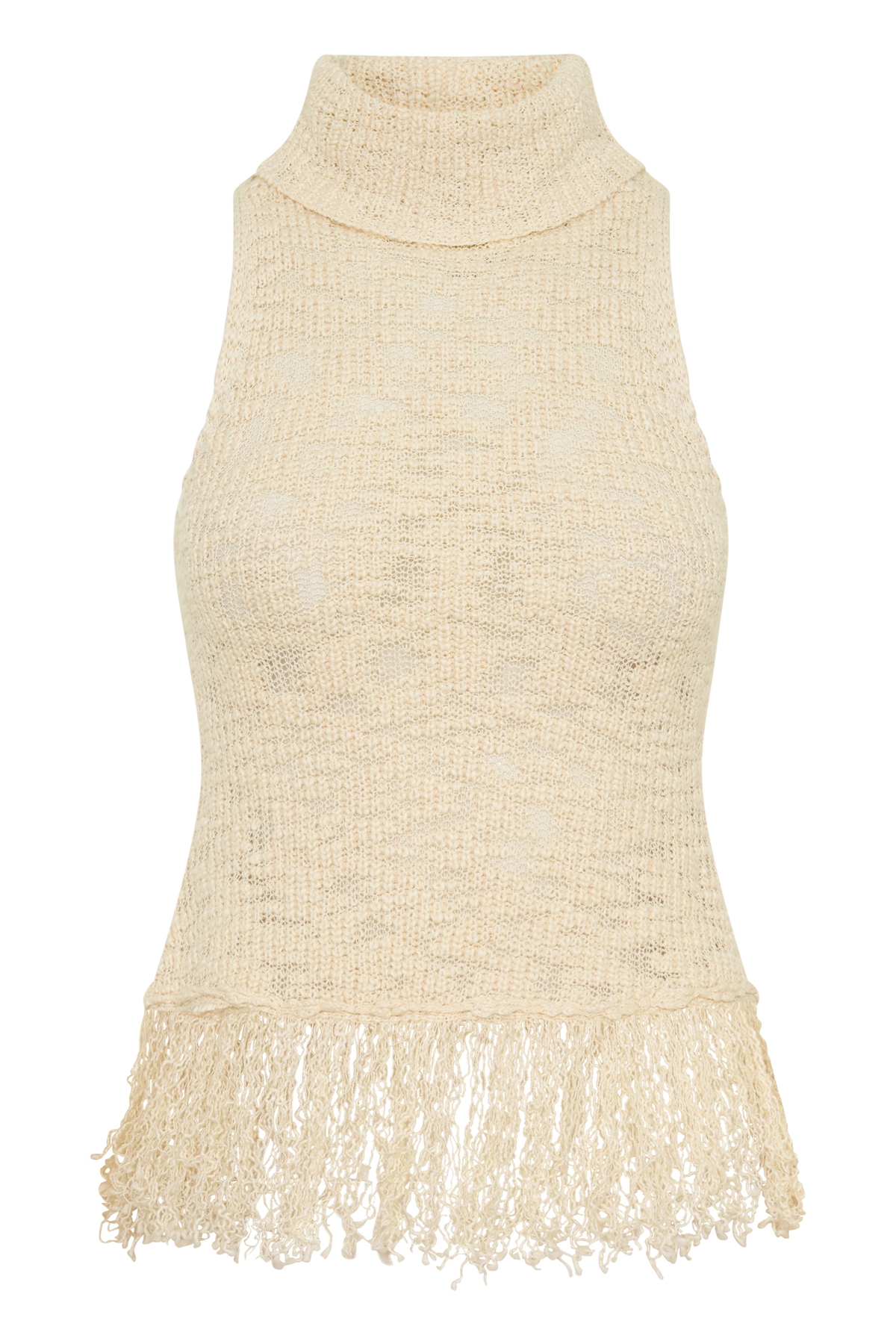 Giovanni Fringe Knit Top - Cream #11