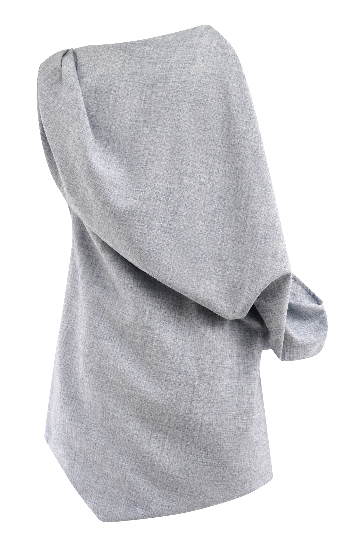 Gabriella Draped Mini Dress - Charcoal Blue Marle #8