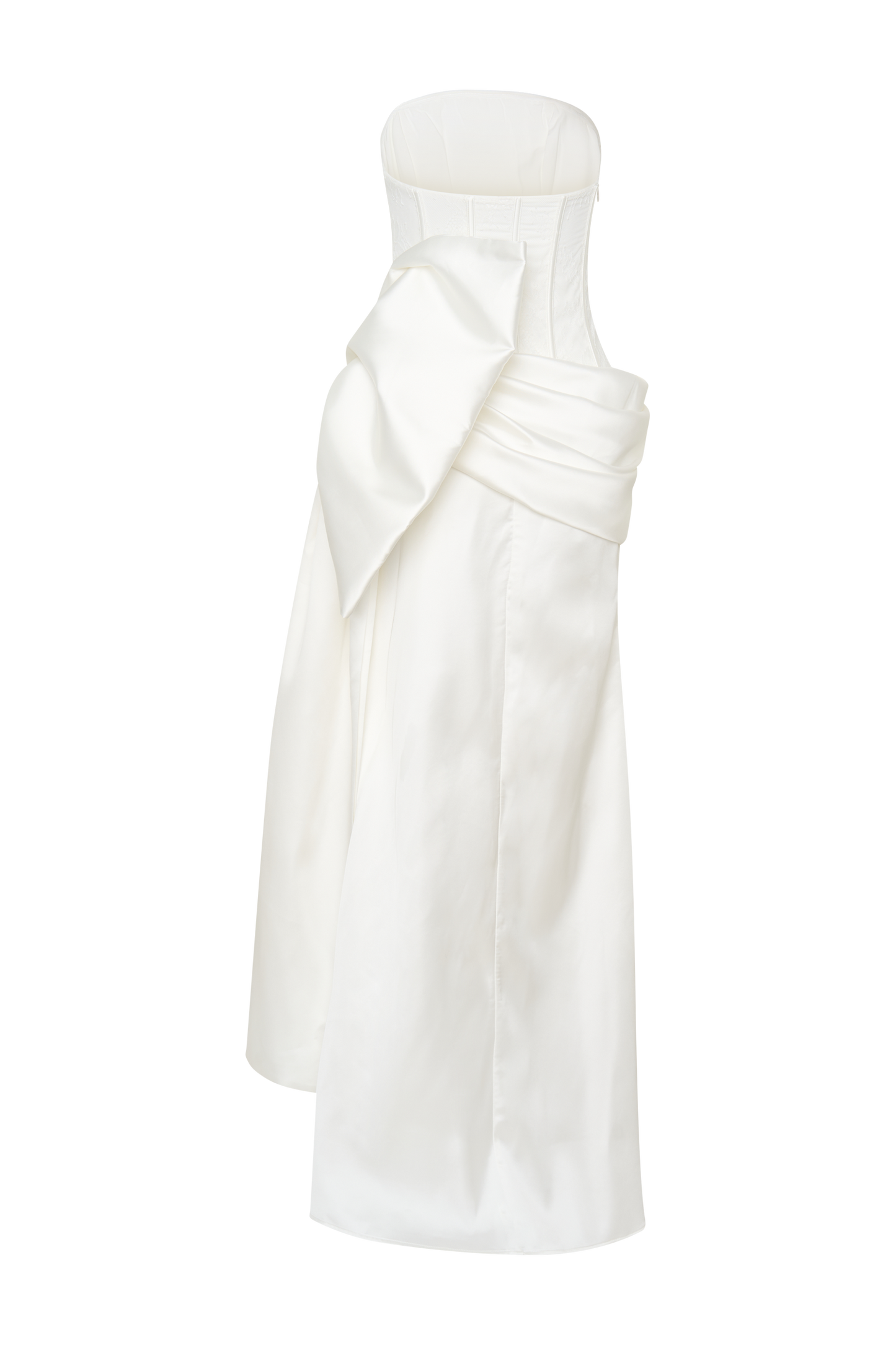 Galia Satin Corset Gown - White
