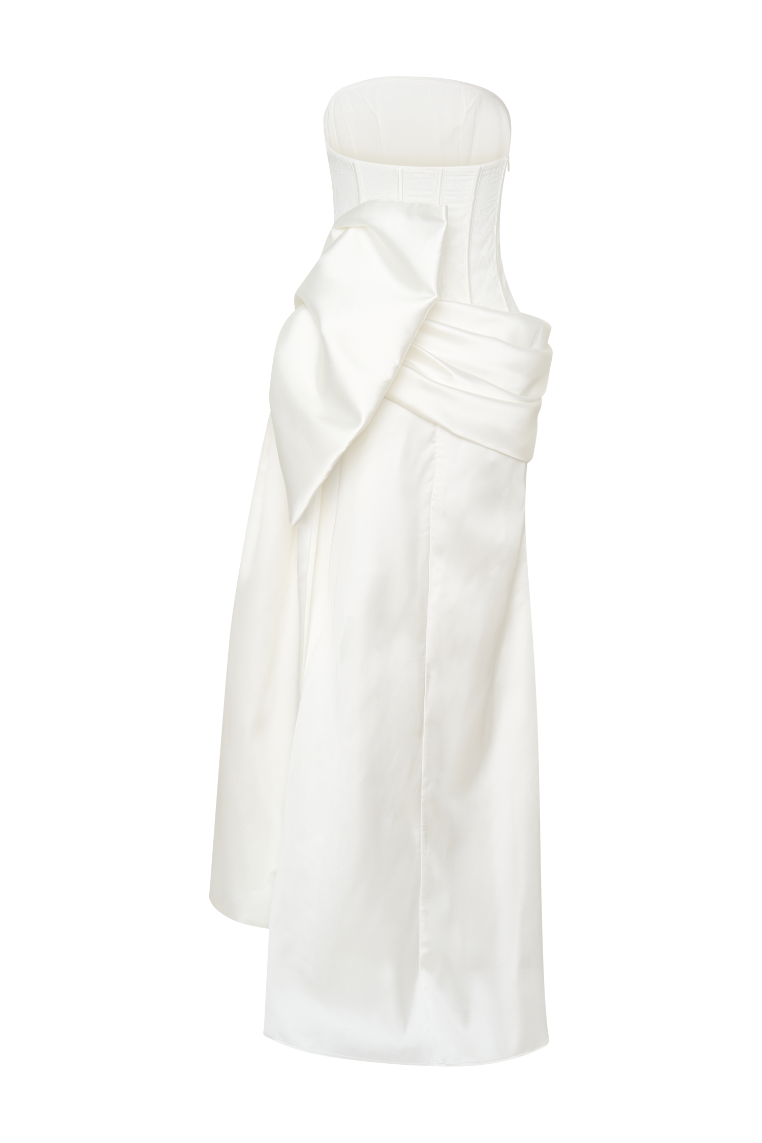 Galia Satin Corset Gown - White #11