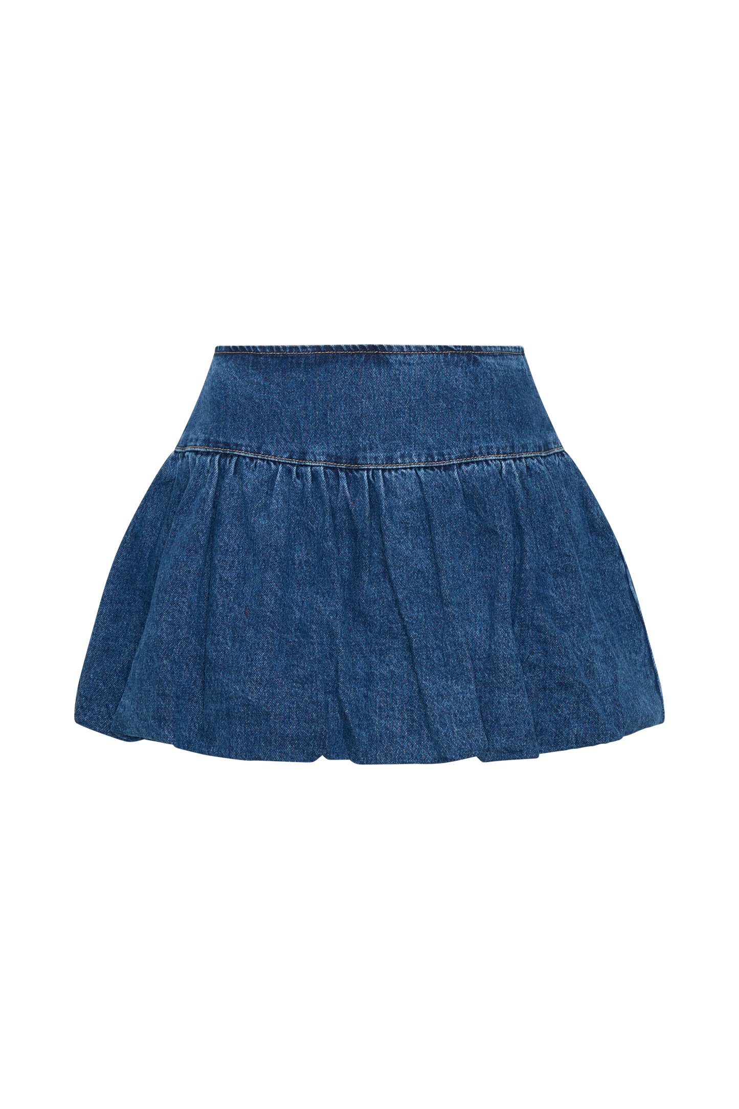 Genia Denim Bubble Mini Skirt - Dark Blue