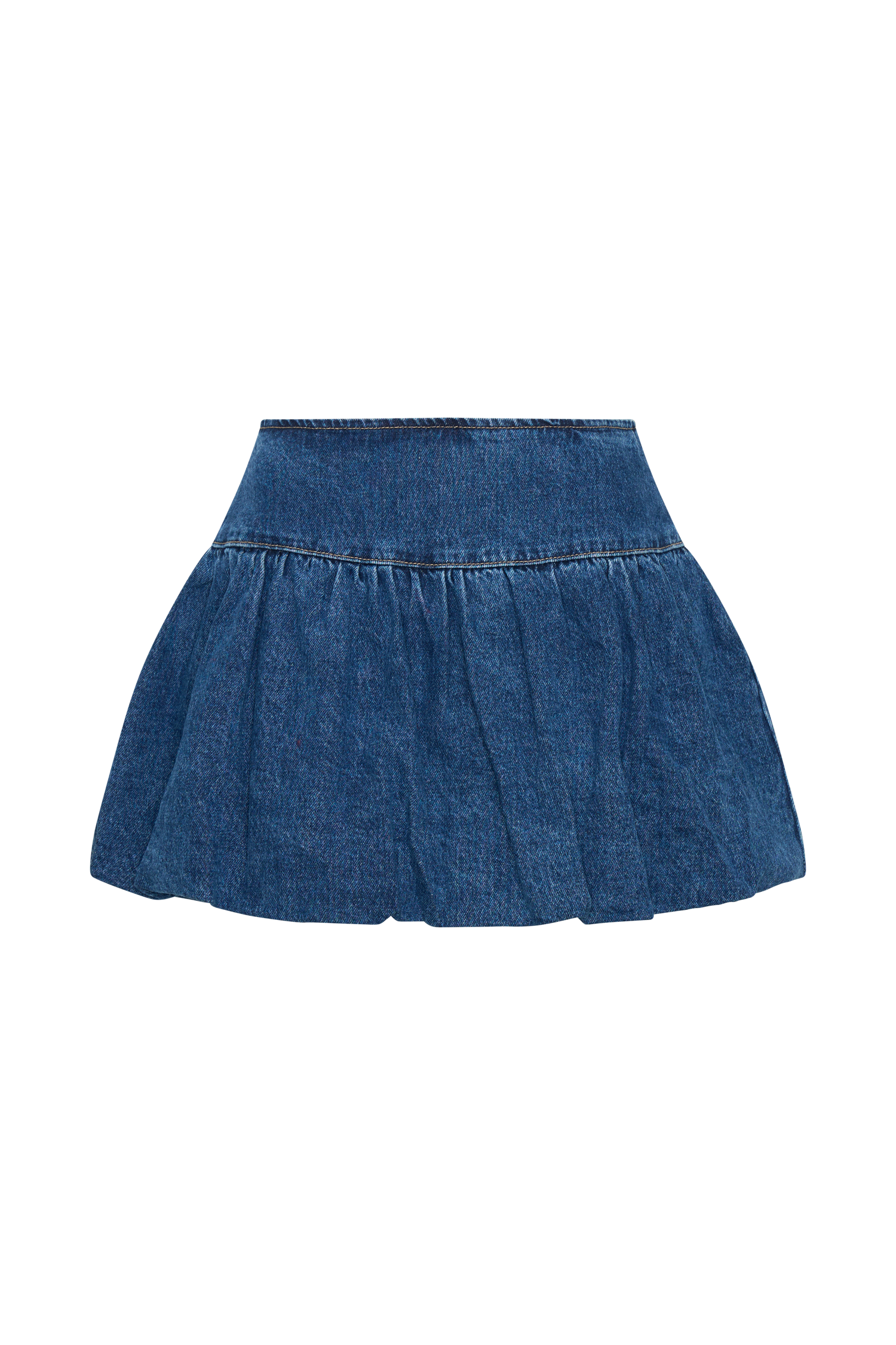 Genia Denim Bubble Mini Skirt - Dark Blue #9