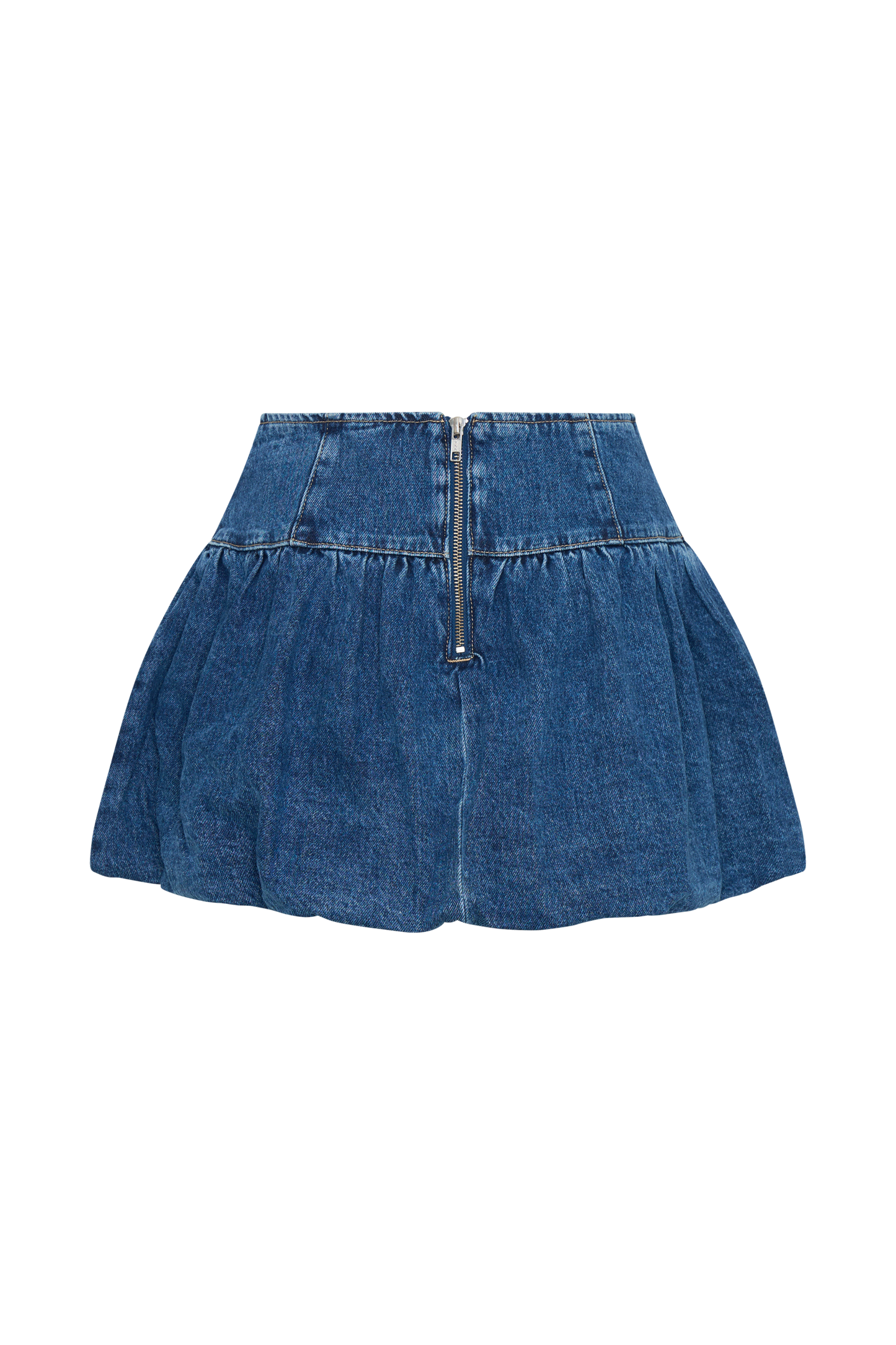 Genia Denim Bubble Mini Skirt - Dark Blue