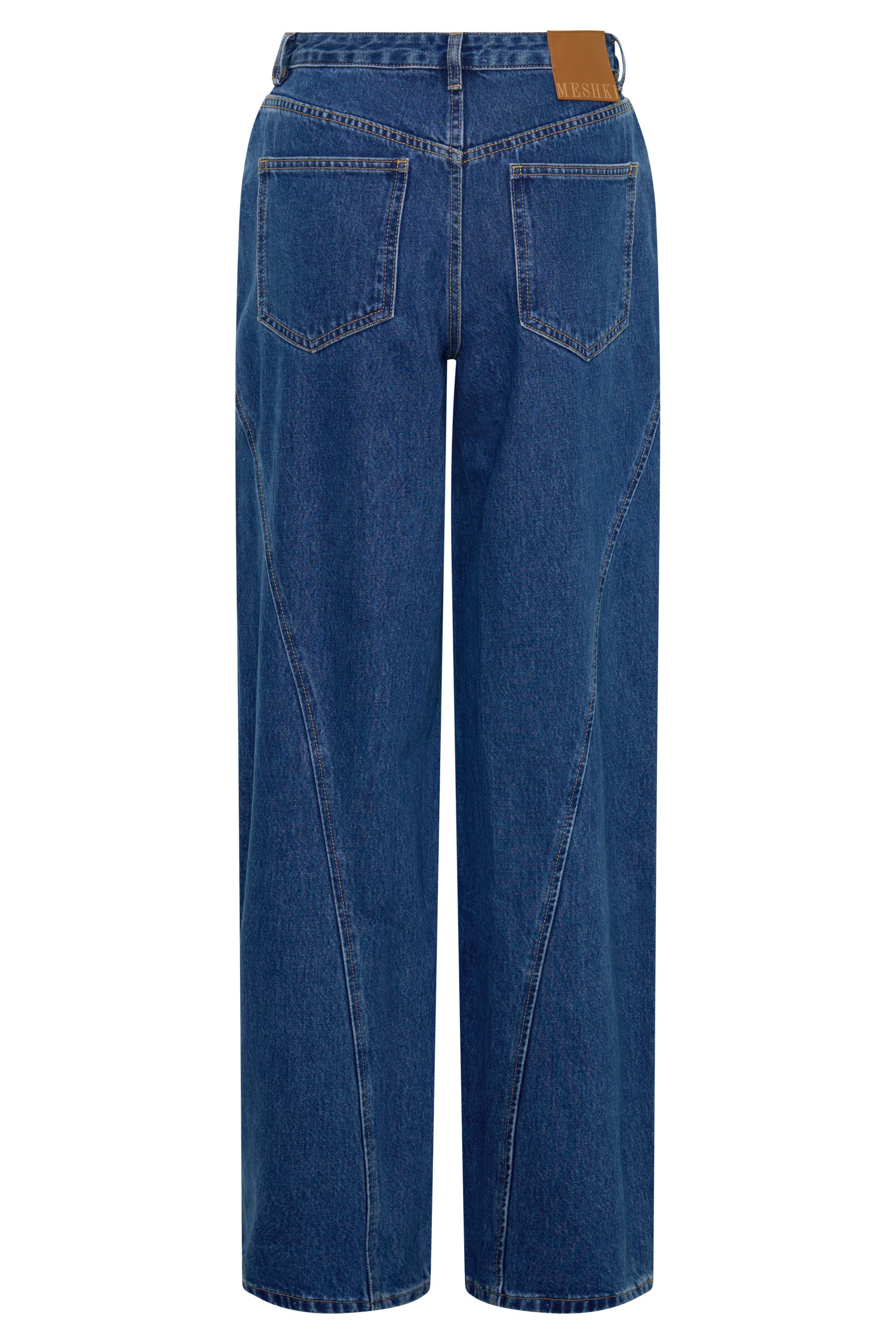 Georgette Mid Rise Paneled Denim Jeans - Dark Blue #8
