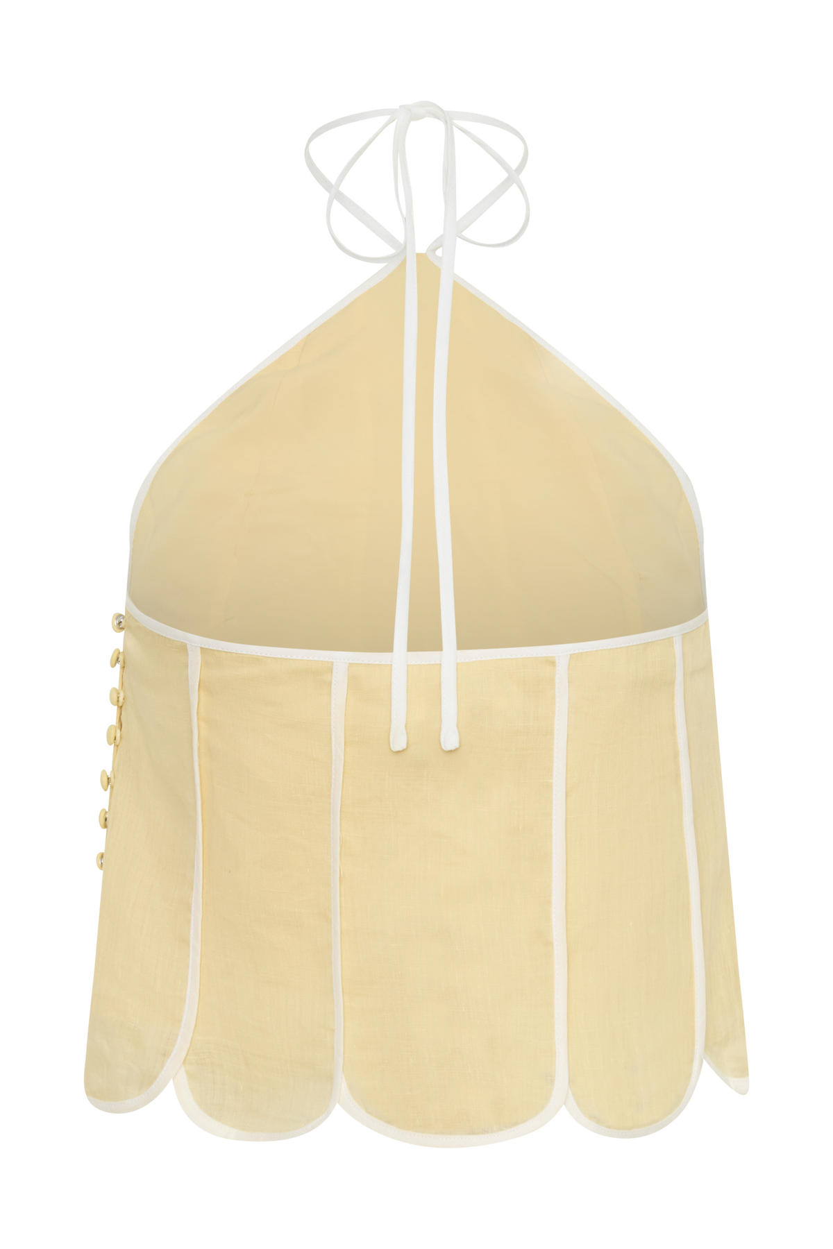 Georgia Panelled Halter Sleeveless Top - Butter #8
