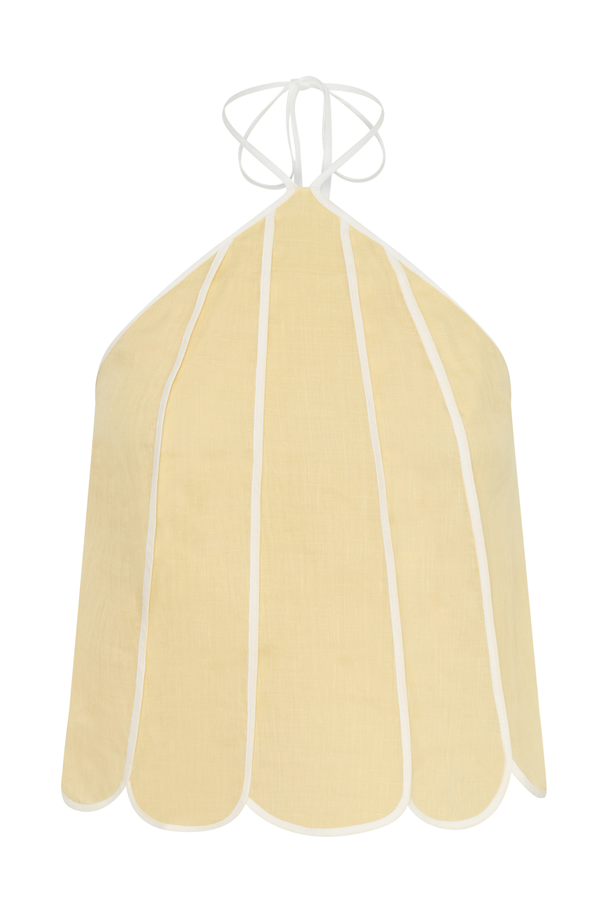 Georgia Panelled Halter Sleeveless Top - Butter #9