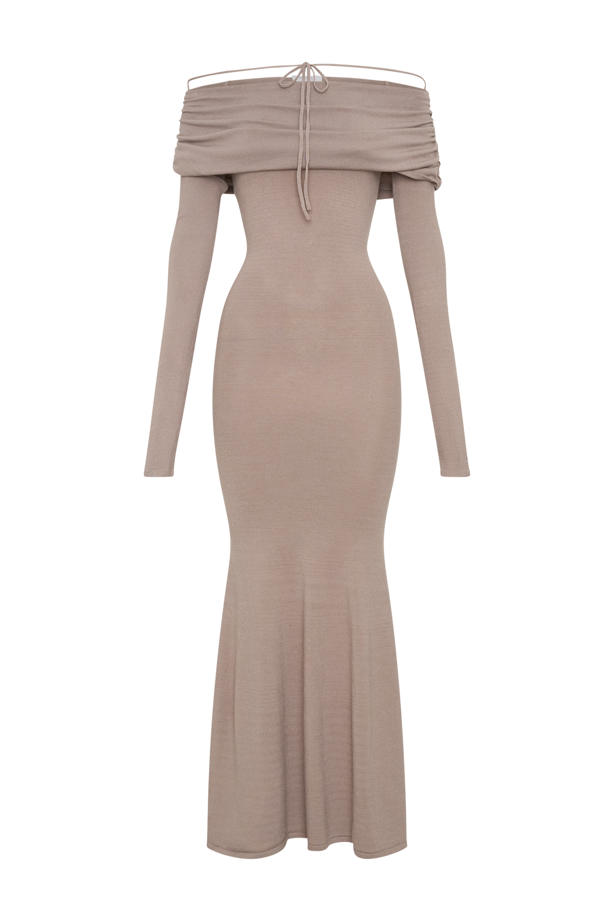 Georgiana Off Shoulder Knit Midi Dress - Stone Marle #6