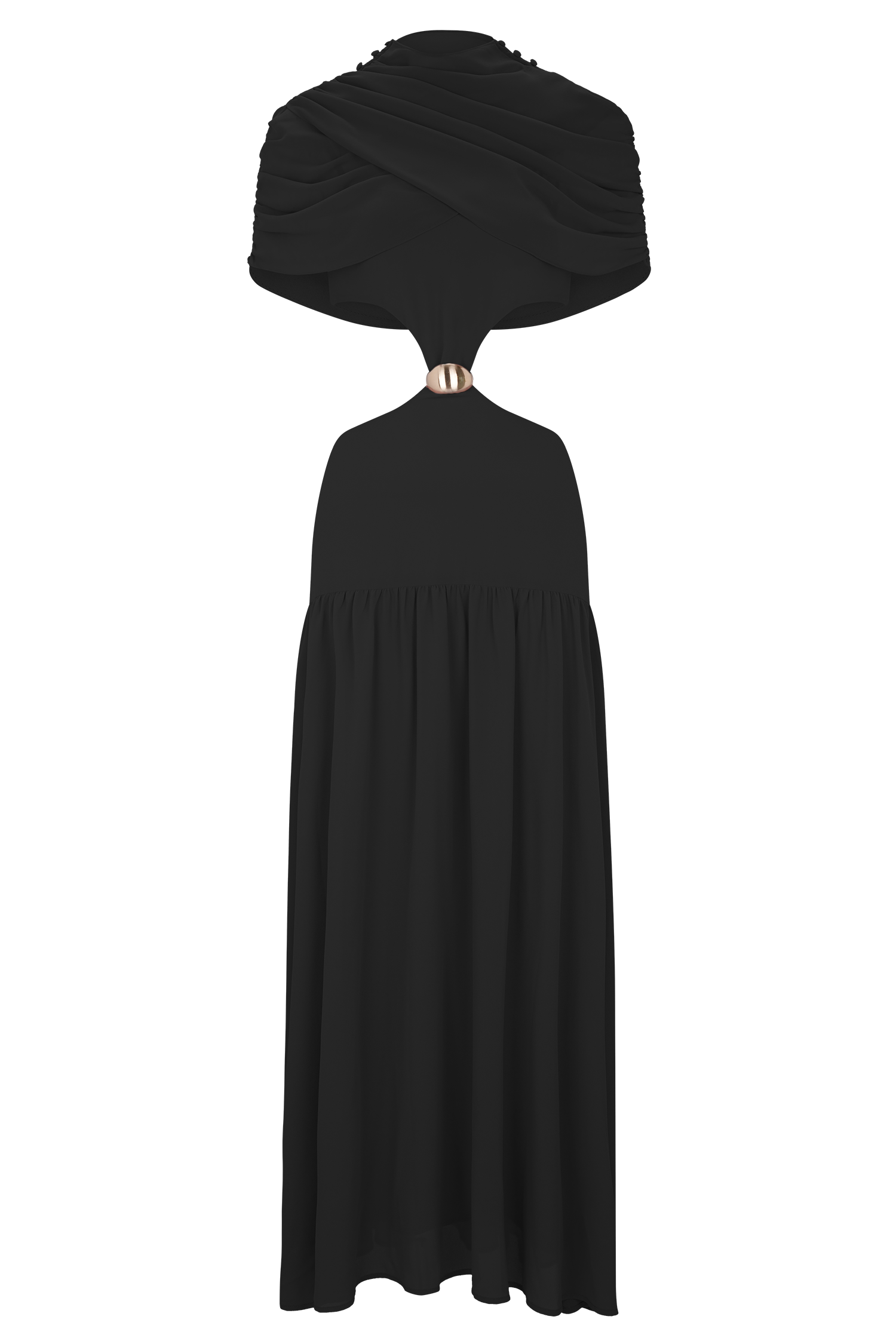 Georgina Chiffon Midi Dress - Black #11