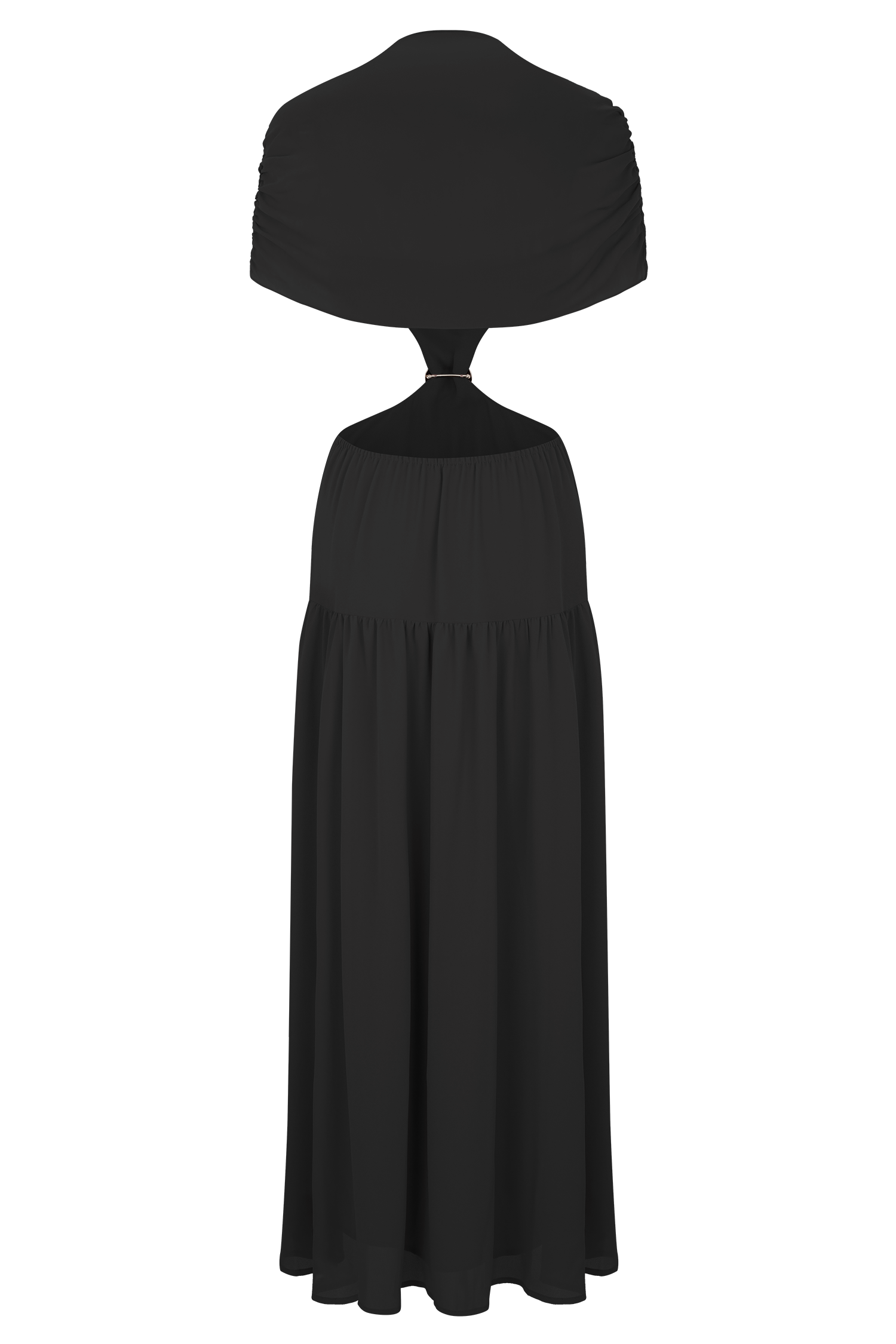 Georgina Chiffon Midi Dress - Black #10