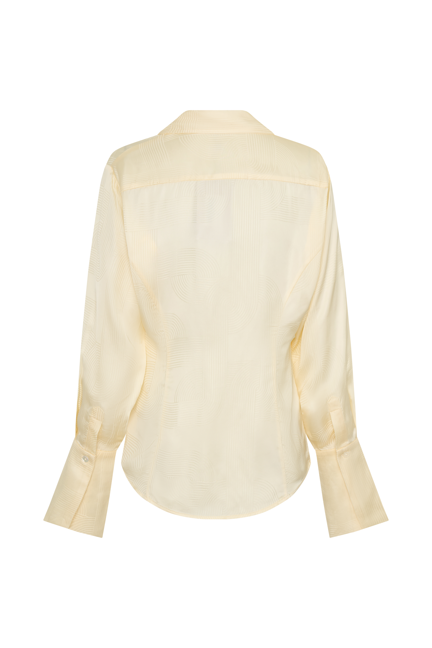 Gia Long Sleeve Satin Shirt - Buttermilk #5