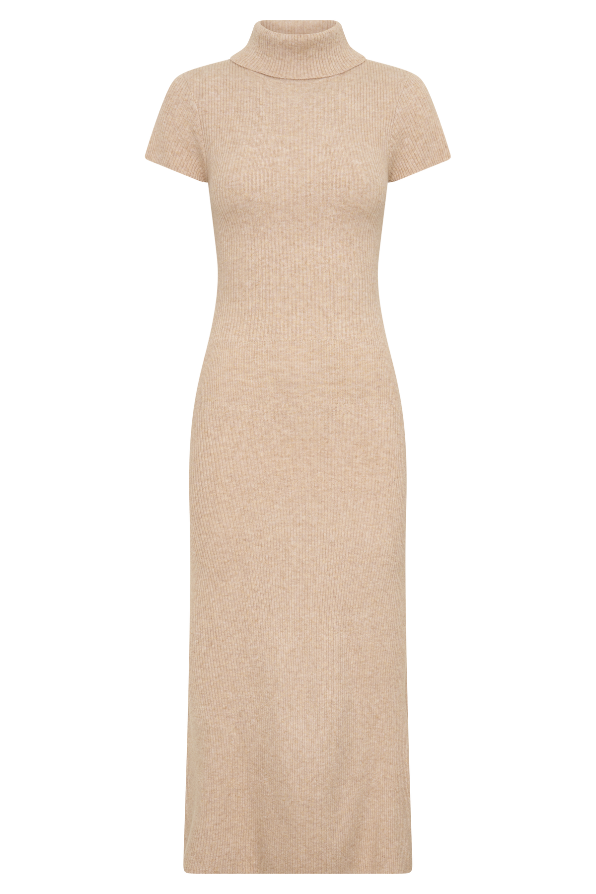 Goldie High Neck Knit Midi Dress - Camel #9