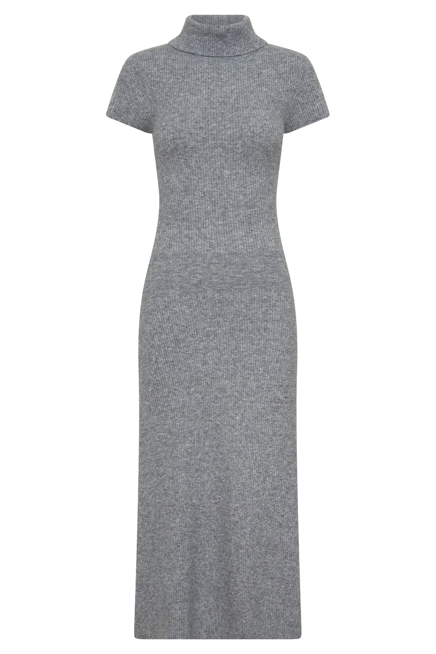Goldie High Neck Knit Midi Dress - Grey Marle #3