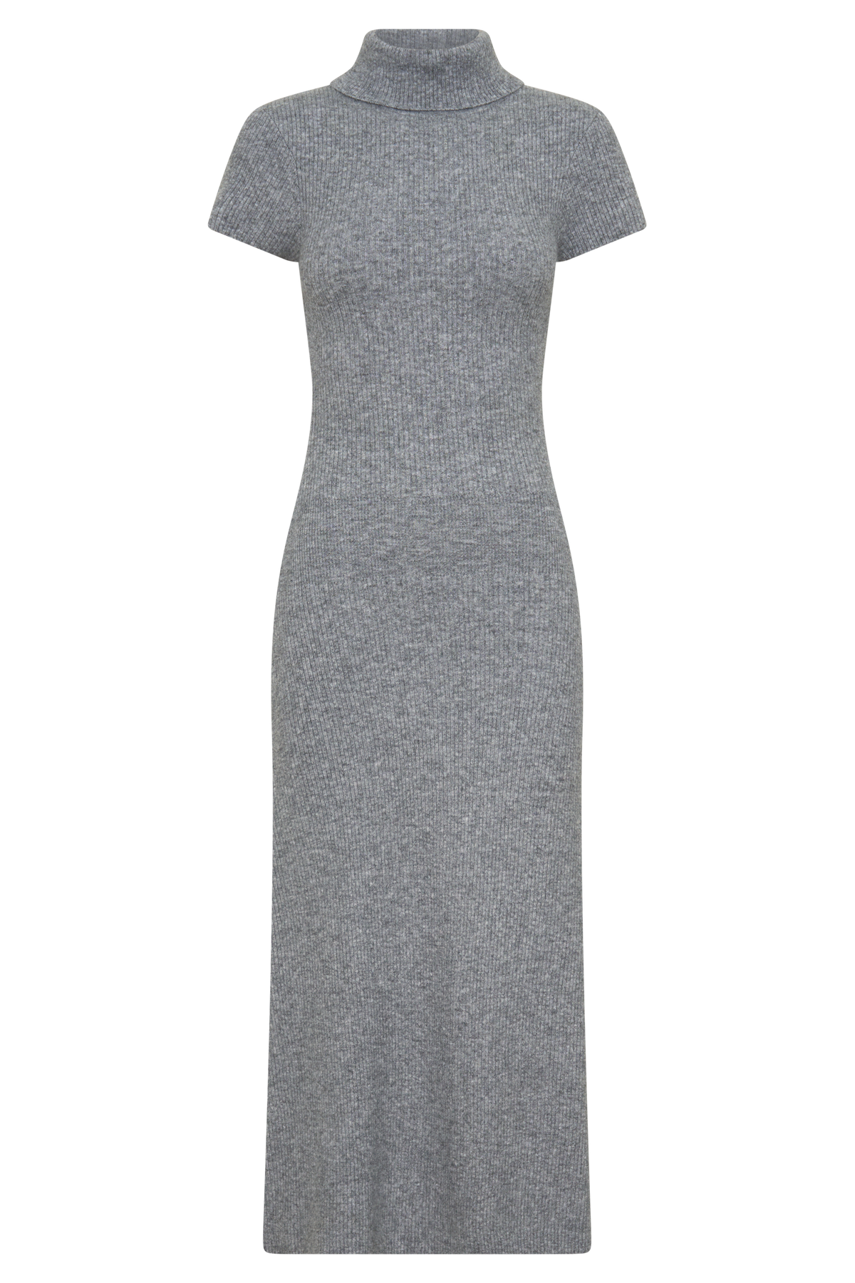 Goldie High Neck Knit Midi Dress - Grey Marle #11