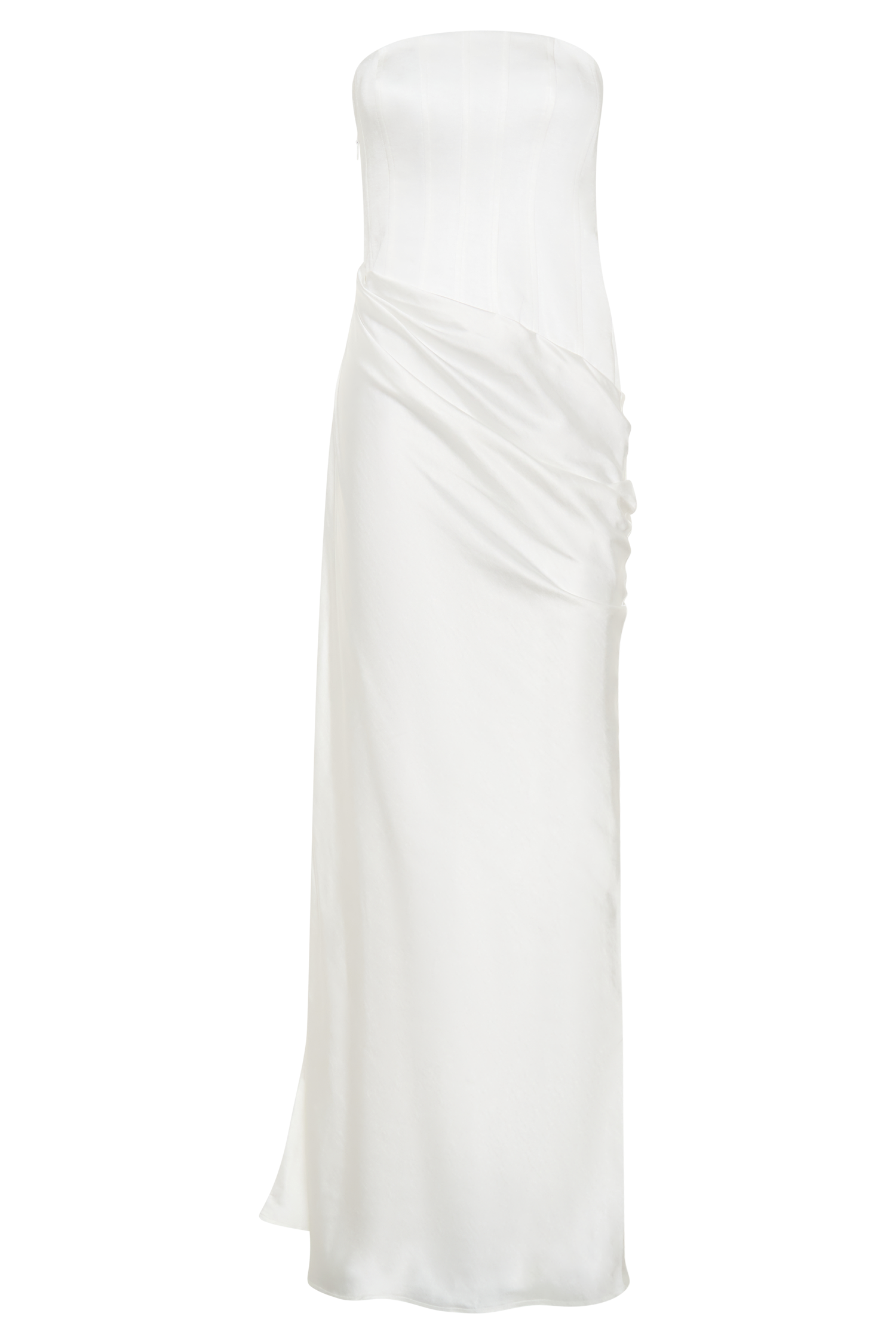 Grace Strapless Draped Waist Maxi Dress - Ivory #9