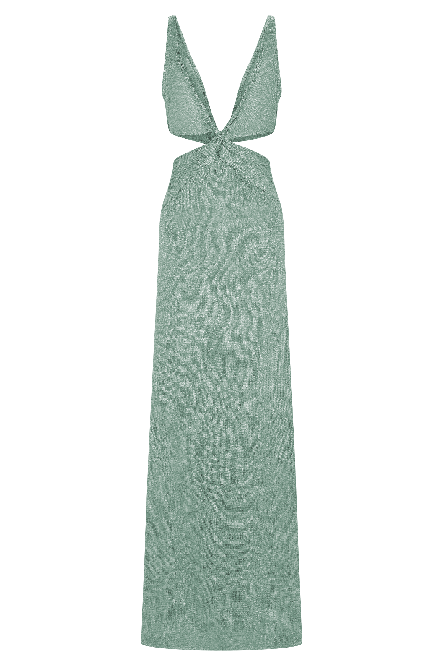 Gracelyn Twisted Metallic Knit Maxi Dress - Aqua #8