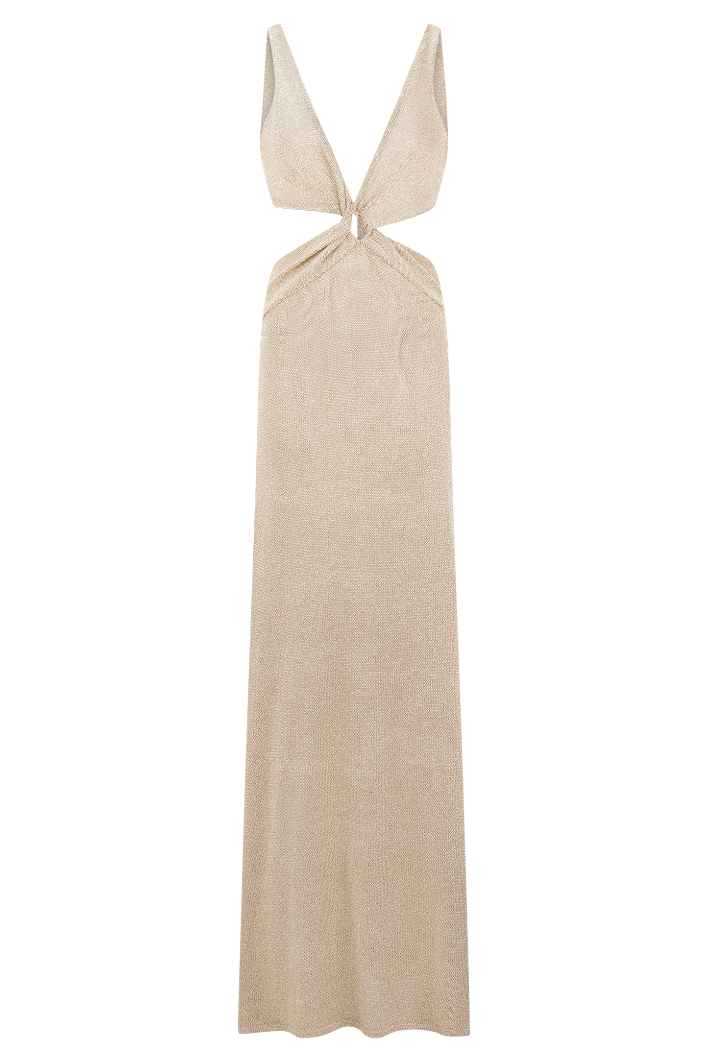 Gracelyn Twisted Metallic Knit Maxi Dress - Gold