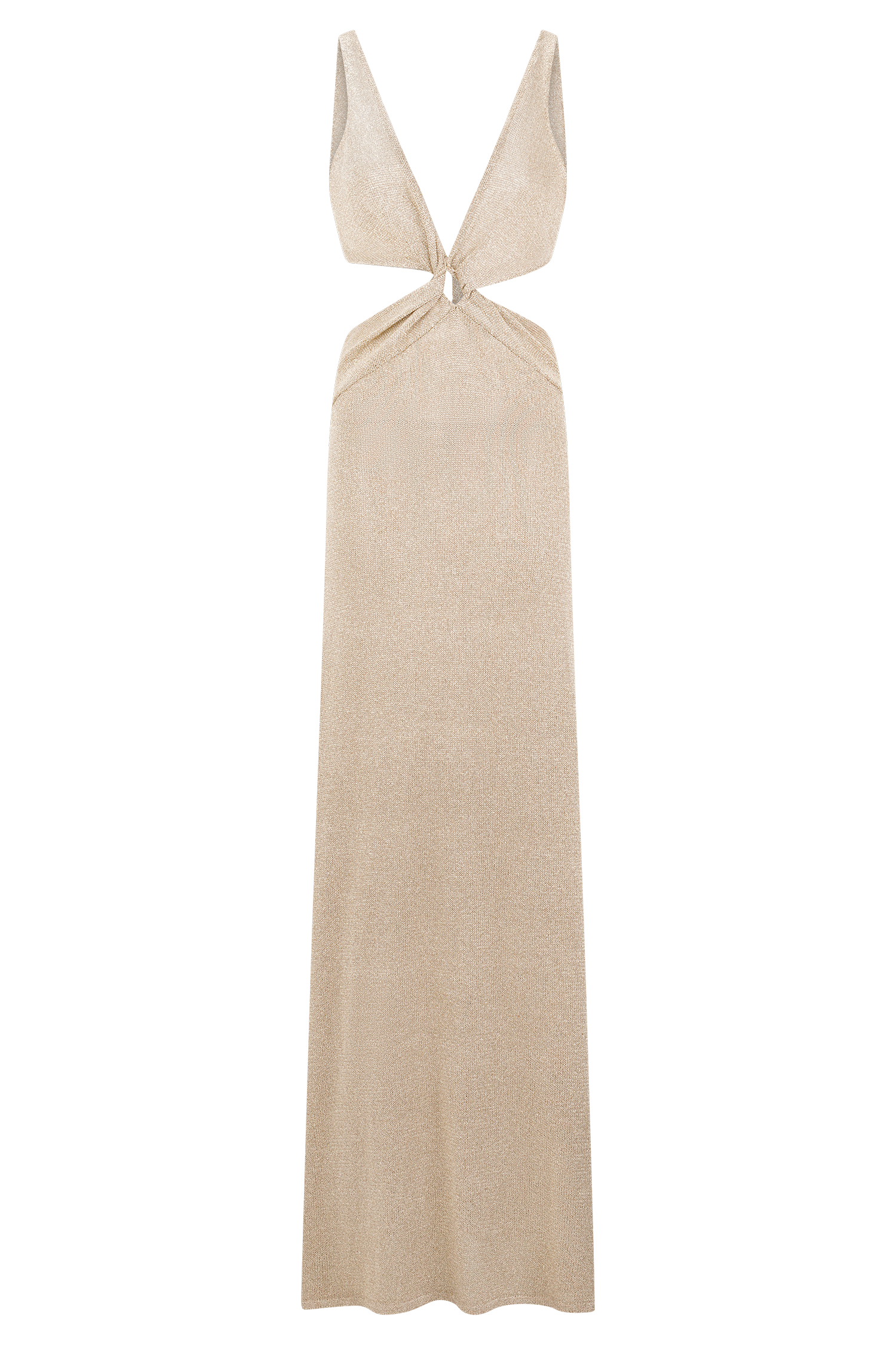 Gracelyn Twisted Metallic Knit Maxi Dress - Gold #7