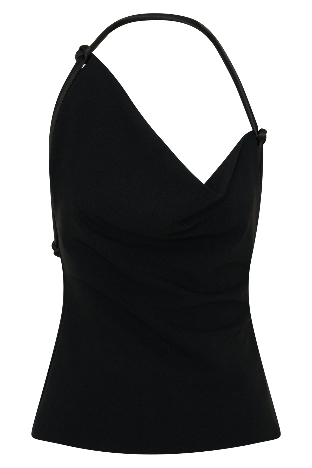 Gracie Halter Neck Asymmetrical Top - Black #9