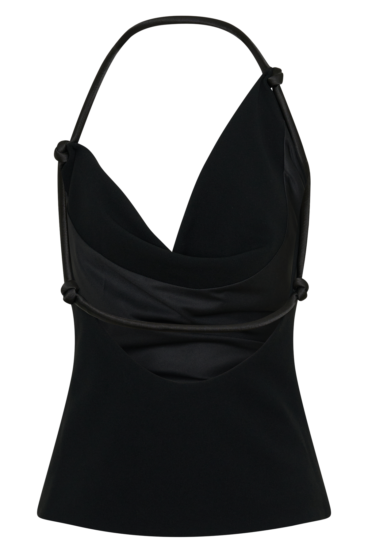 Gracie Halter Neck Asymmetrical Top - Black #8