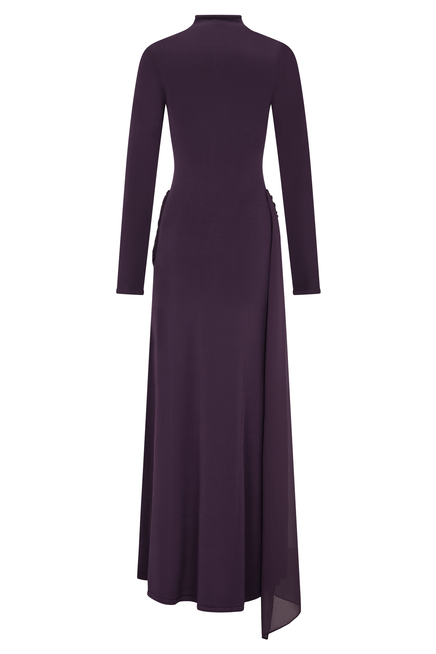 Grayson Knit Chiffon Maxi Dress - Plum #7