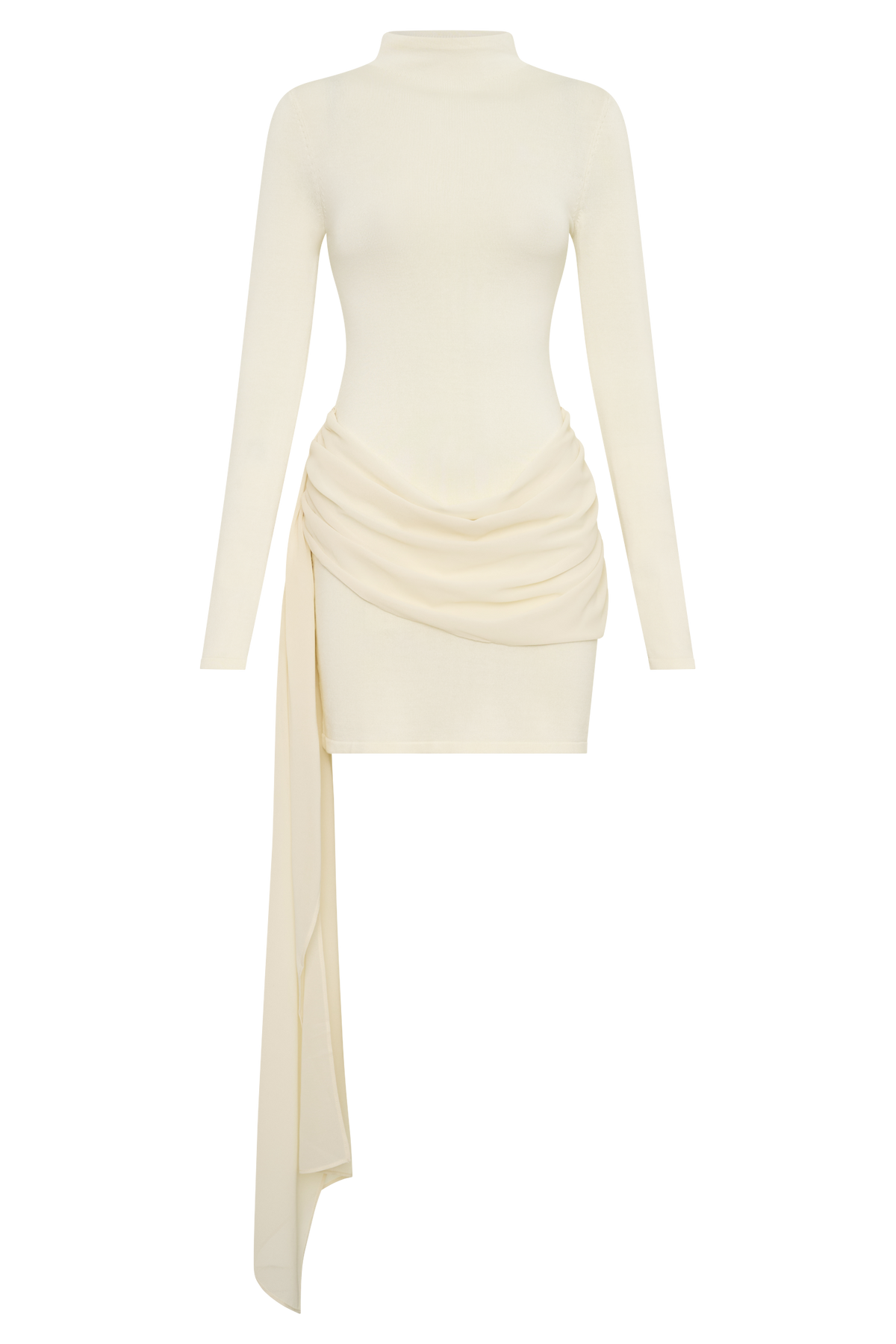 Grayson Knit Chiffon Mini Dress - Buttercream #9