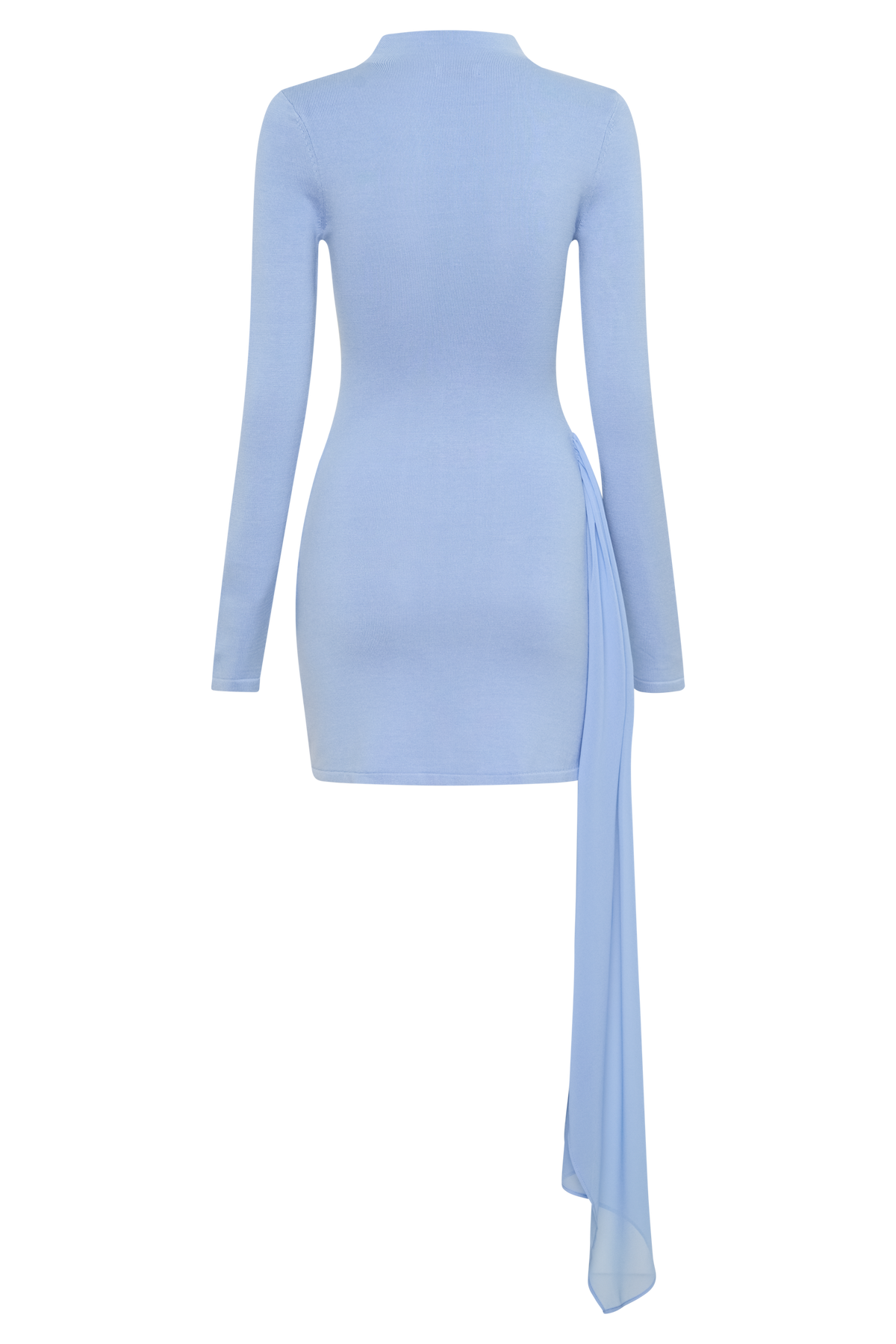 Grayson Knit Chiffon Mini Dress - Cornflower Blue #10