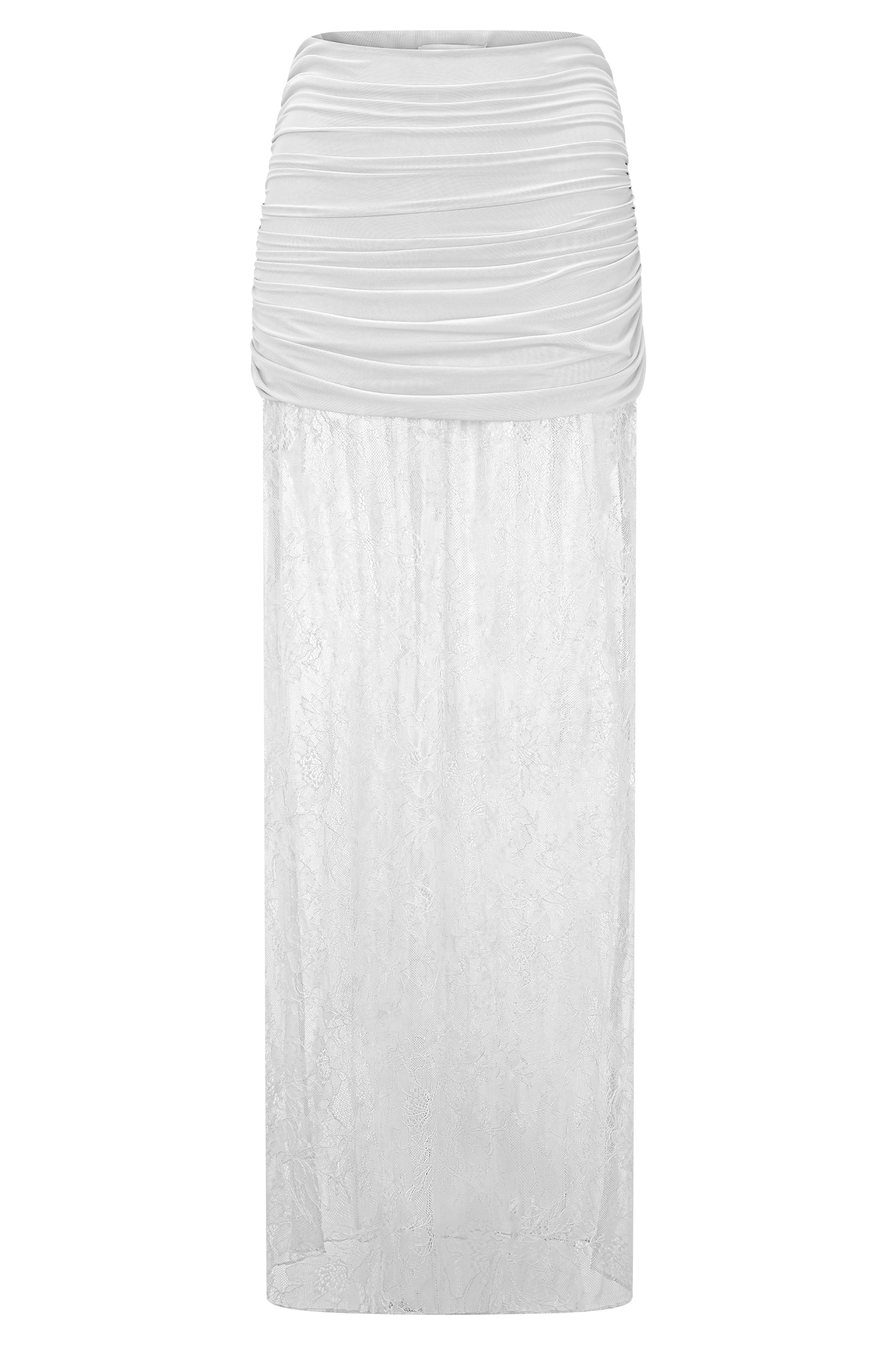 Guinevere Lace And Mesh Maxi Skirt - Ivory #11