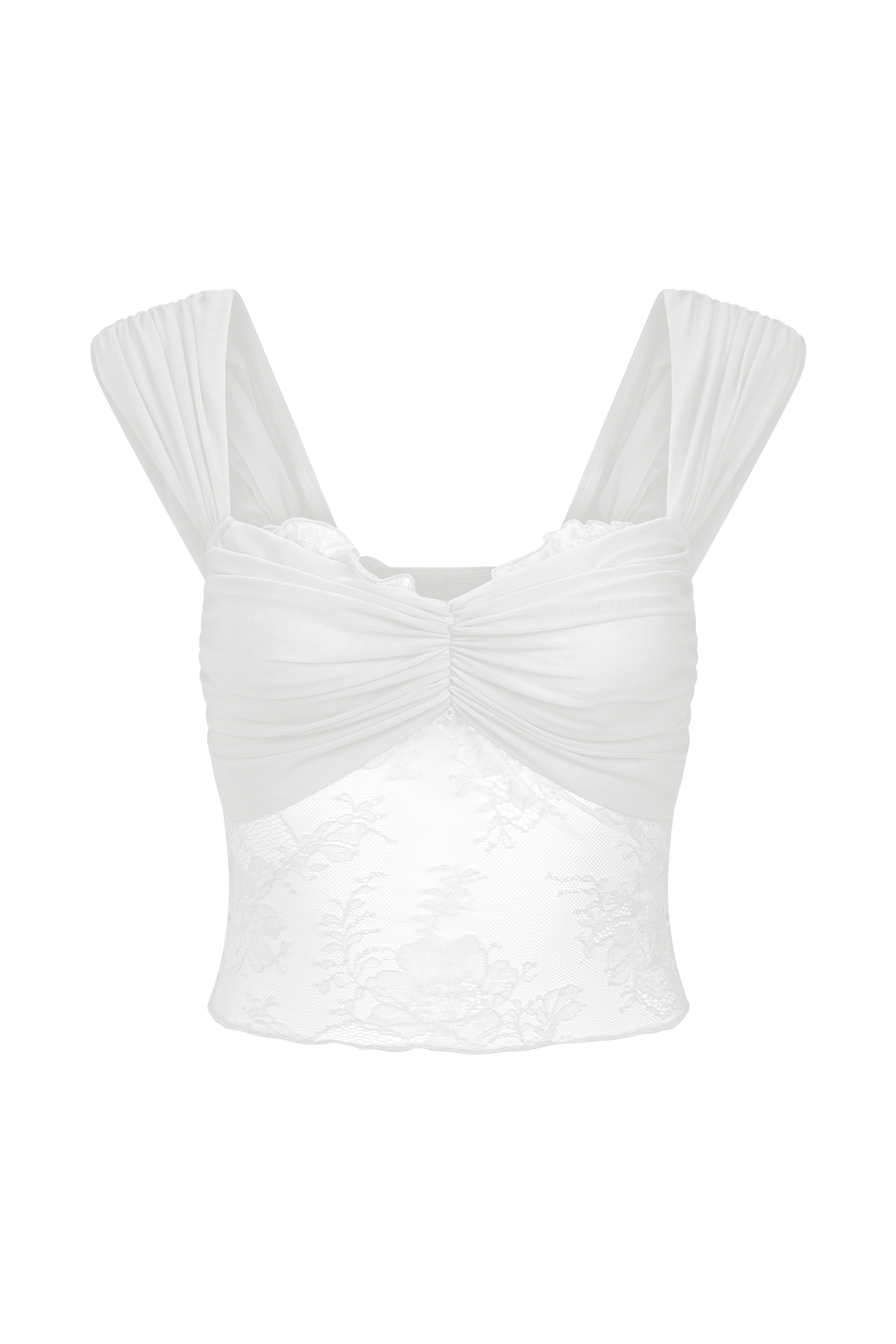 Guinevere Lace And Mesh Top - Ivory #10